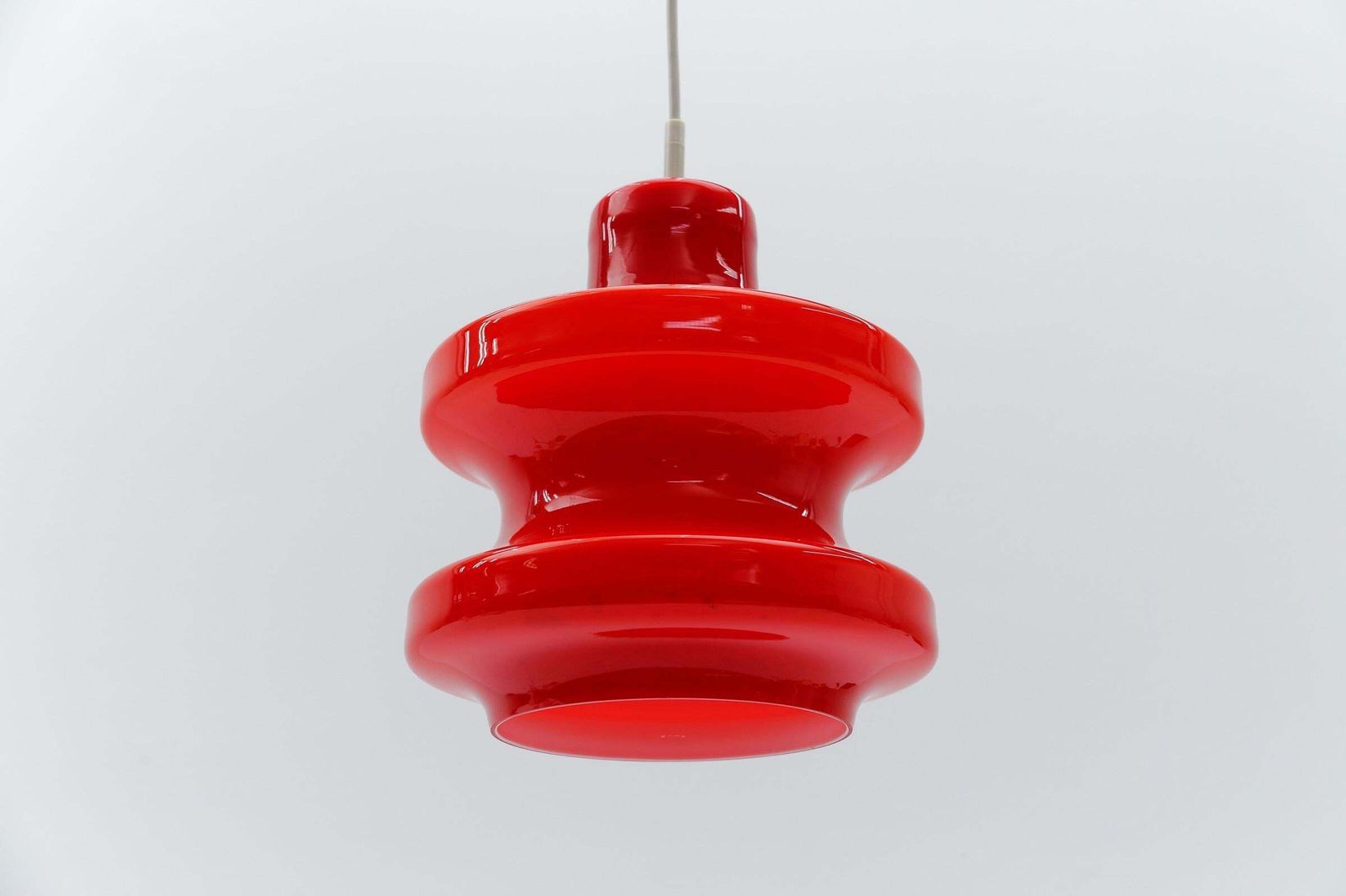 photo furniture Lovely Lipstick Red Glass Ceiling Lamp By Peill & Putzler, 1960s