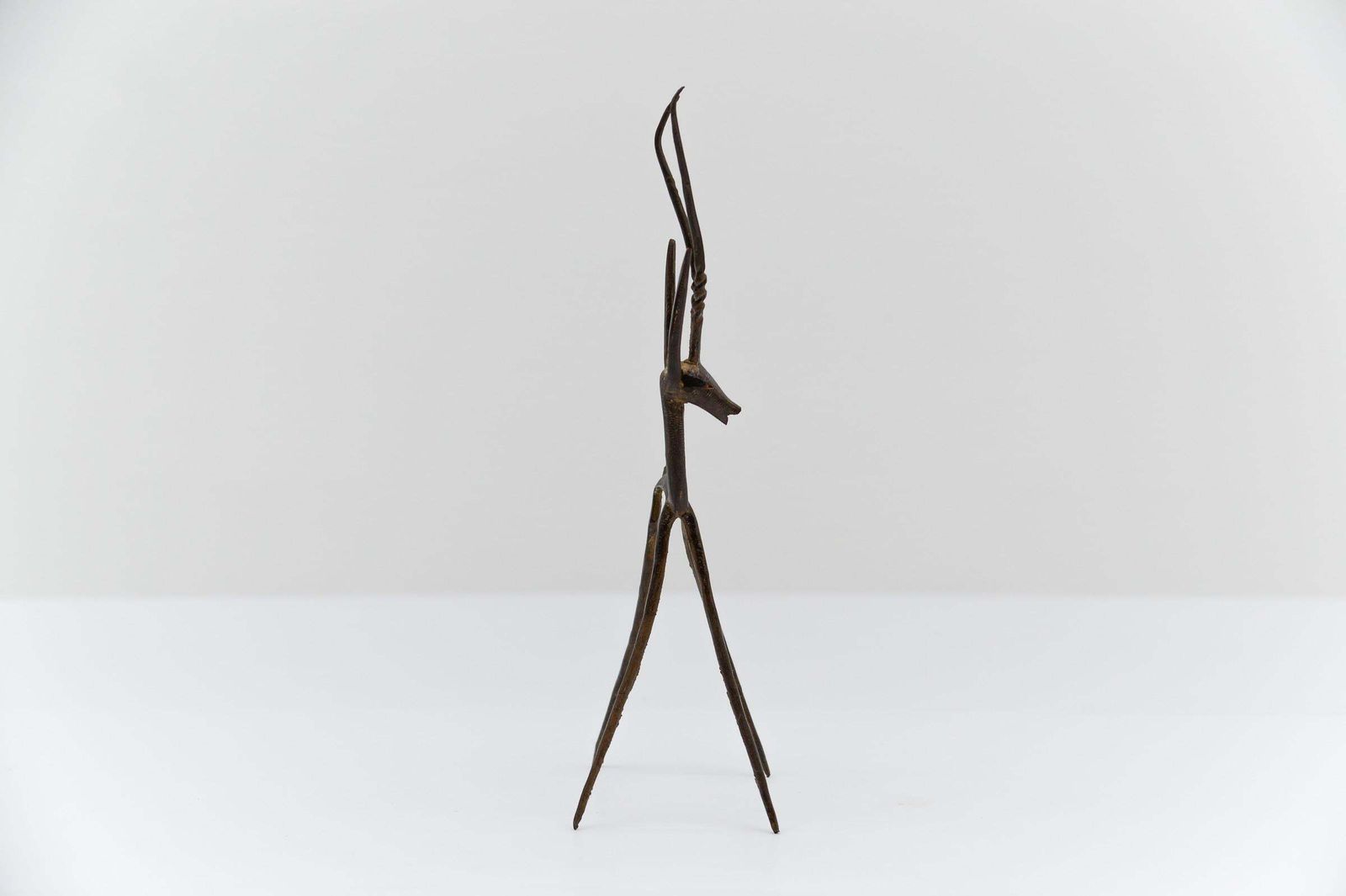 Awesome Handmade Gazelle Brass Bronze Sculpture, 1960s photo vinterior