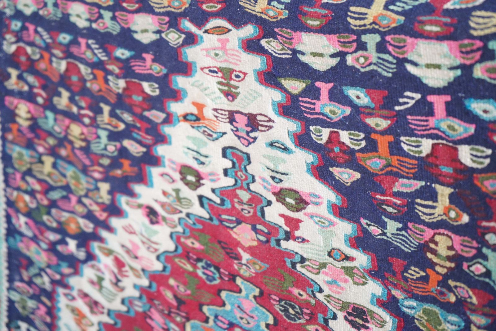 Mid Century Afghan Senneh Rug, Well Made With Finely Woven Motifs photo vinterior