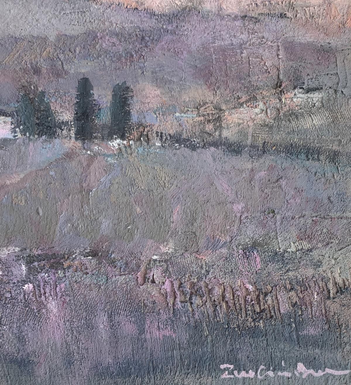 Katarzyna Zwolińskalavender Fields. Contemporary Landscape Painting, Texture, Polish Art2019 photo for sale