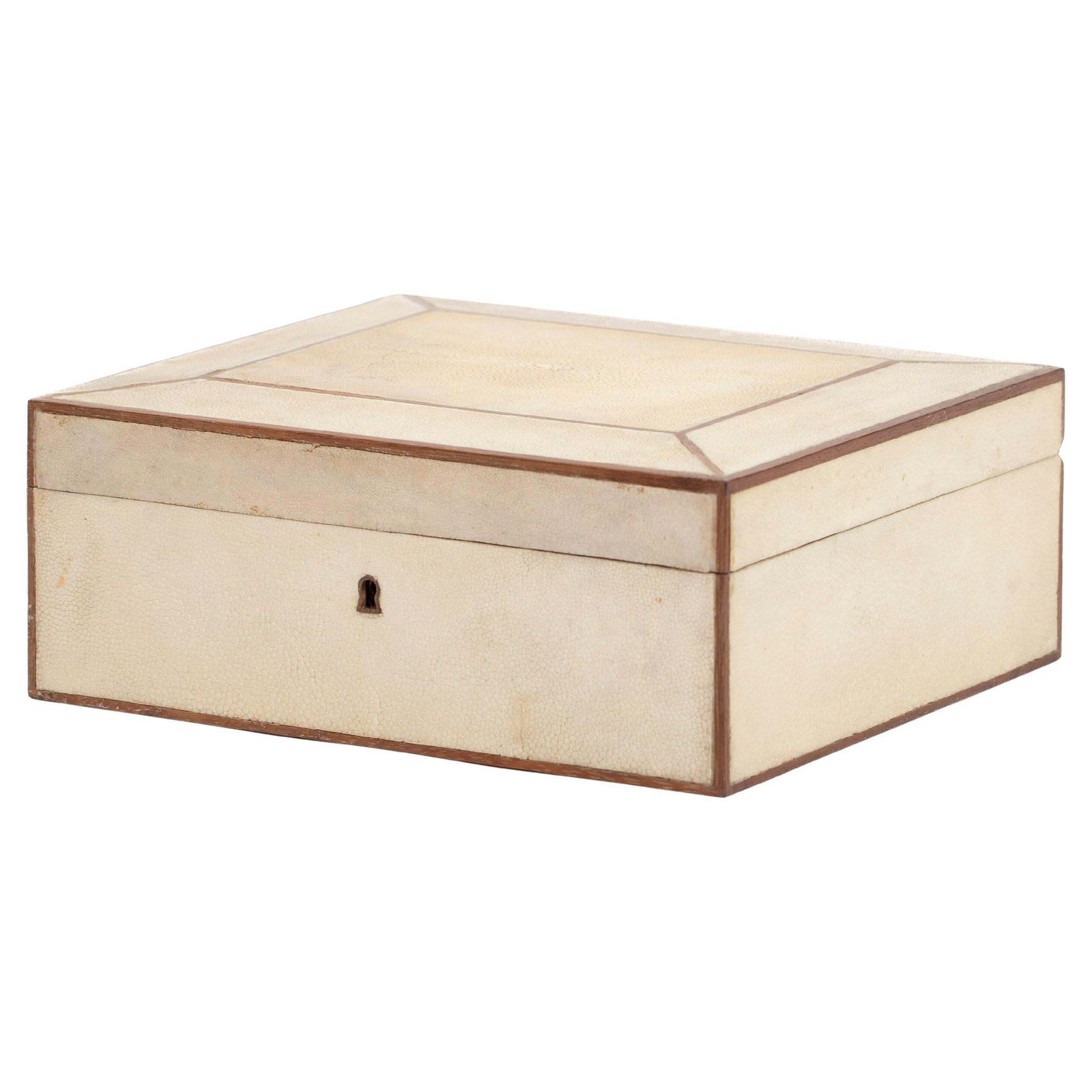 French Art Déco Rectangular Galuchat Leather Box For Cigars Etc. From The 1940s