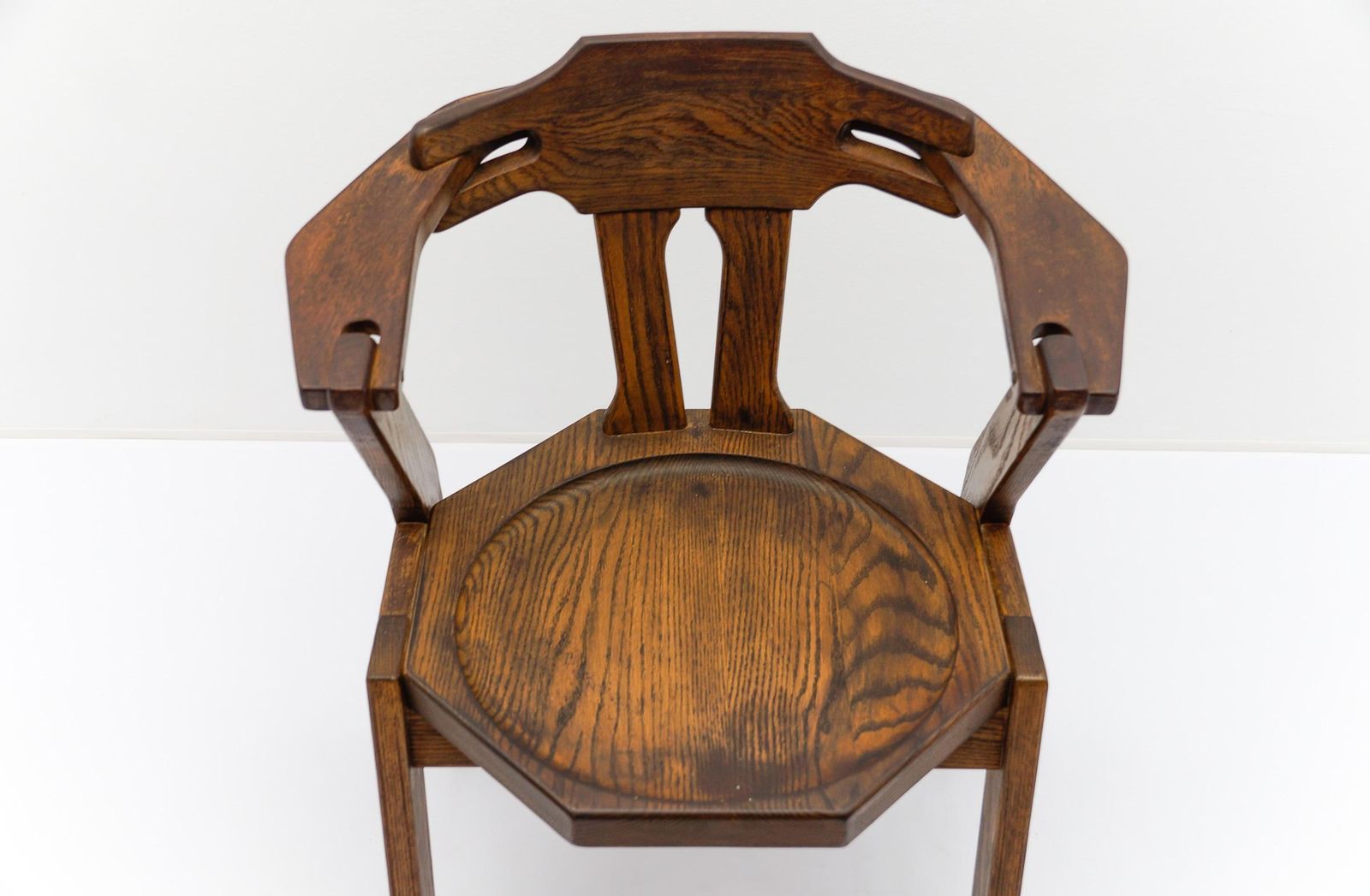 French Provincial Oak Chair, 1960s Mid Century Modern photo vintage