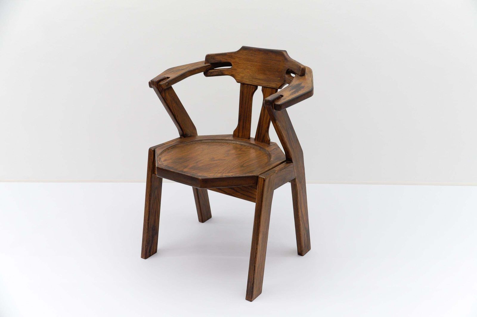 Furniture French Provincial Oak Chair, 1960s Mid Century Modern photo