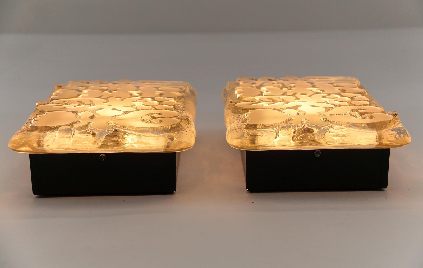 2081.0 Pair Of Space Age Wall Lights In Satin Glass By Peill & Putzler, 1970s photo