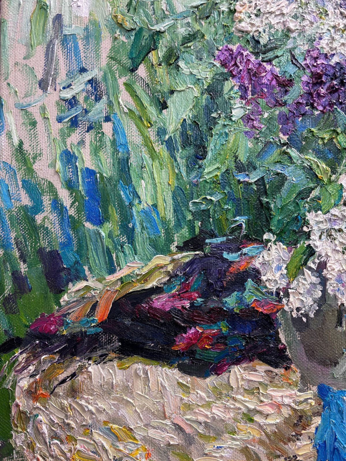 Georgij Moroz"Lillà In Giardino " Olio Su Tela Cm. 84 X 692000 photo Art