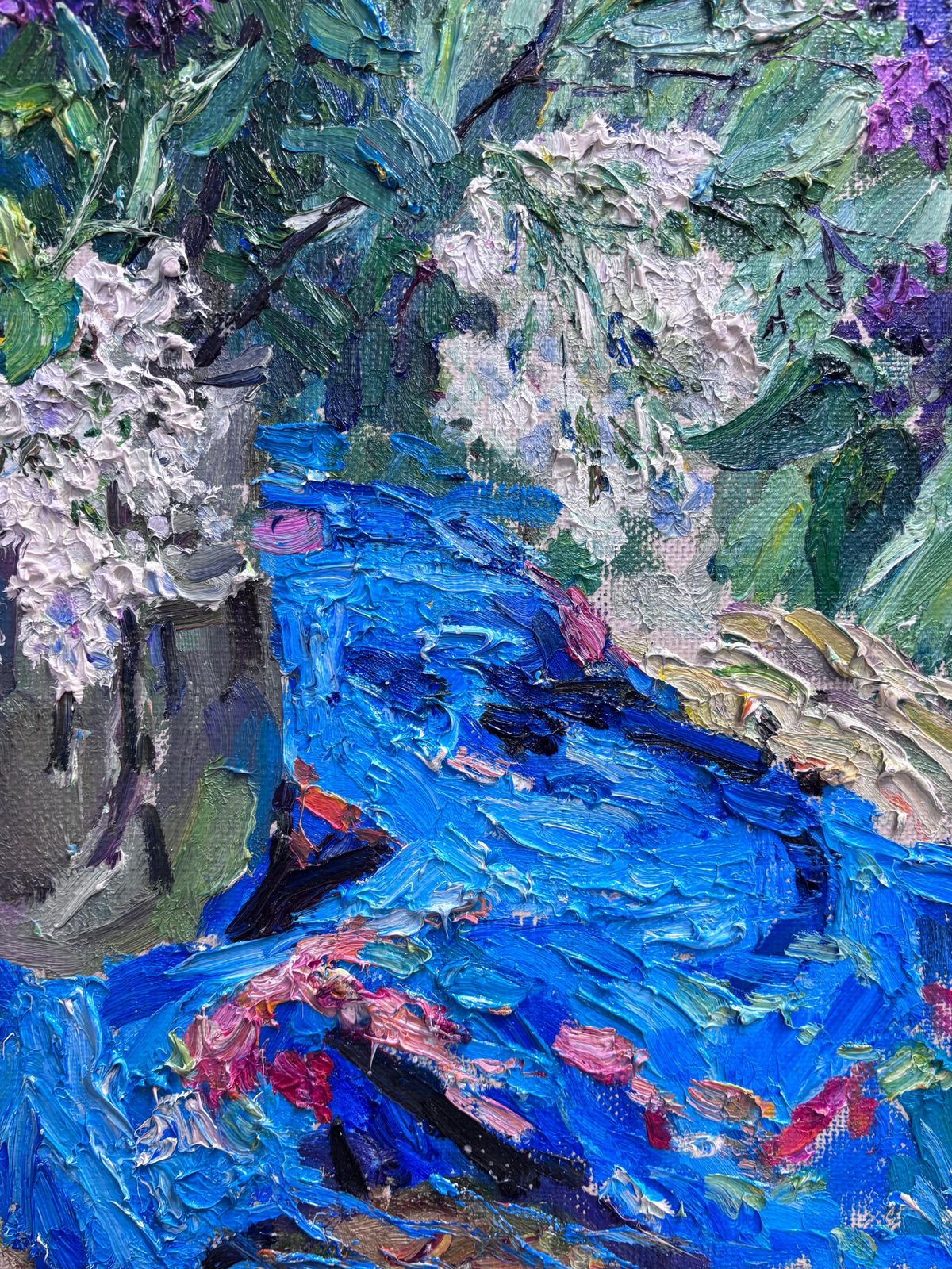 Georgij Moroz"Lillà In Giardino " Olio Su Tela Cm. 84 X 692000 photo vinterior
