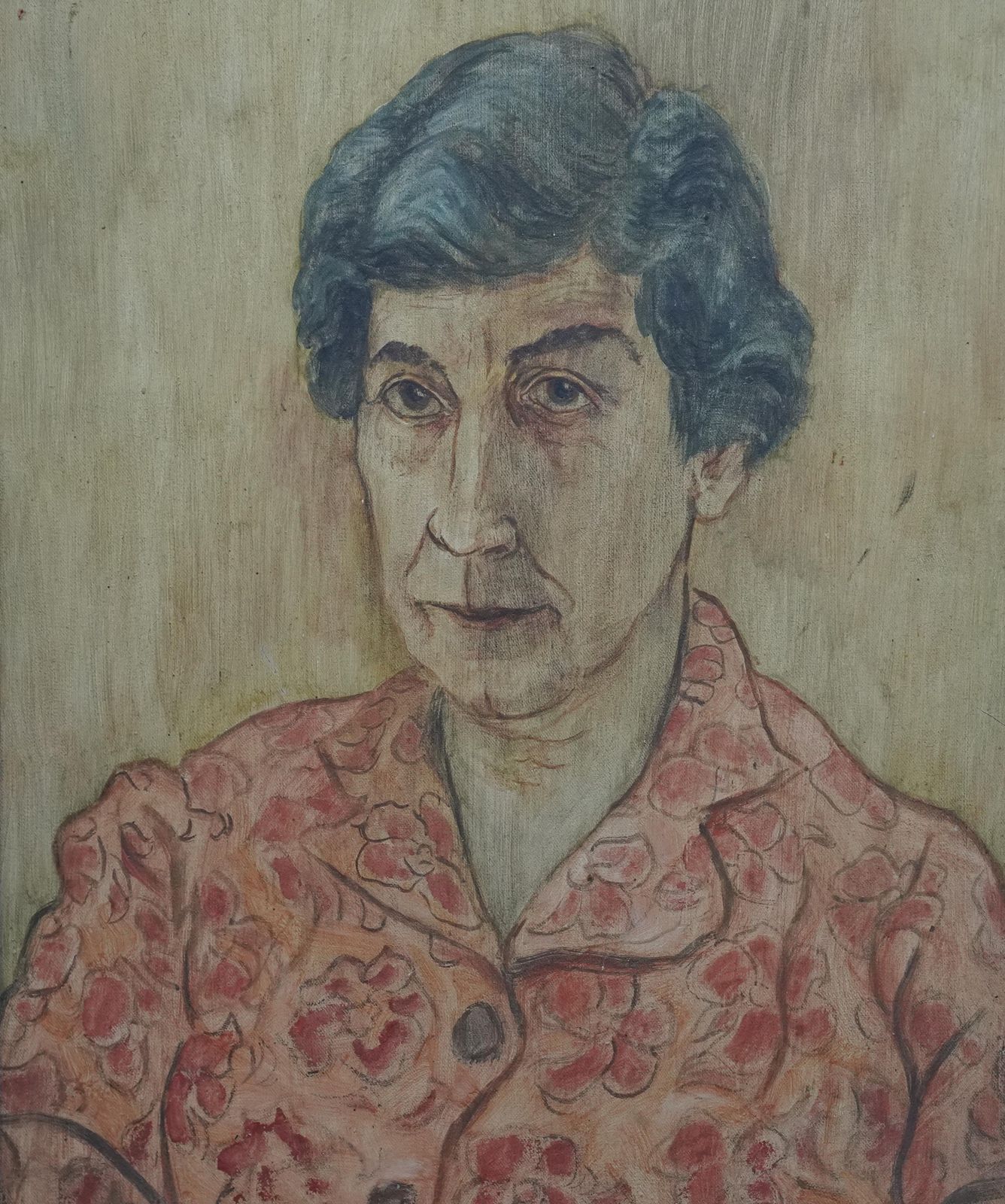 Glyn Morganportrait Of Nellie   Welsh Post Impressionist 1950's Art Oil Painting Exh Label1956 photo vintage