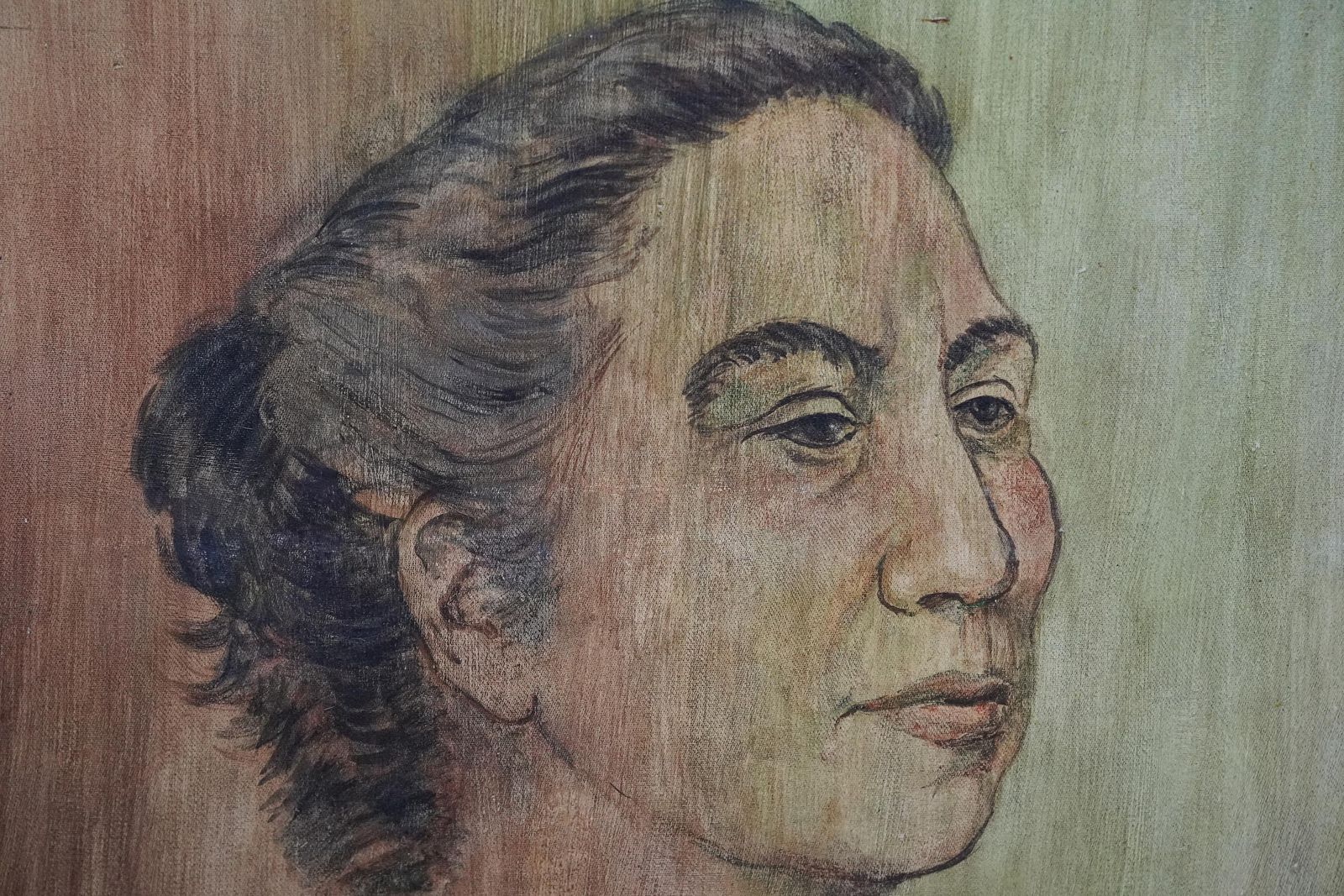 Glyn Morganportrait Of Tana Sayers (Metana Galleani)   Post Impressionist 50's Oil Painting1955 photo vinterior