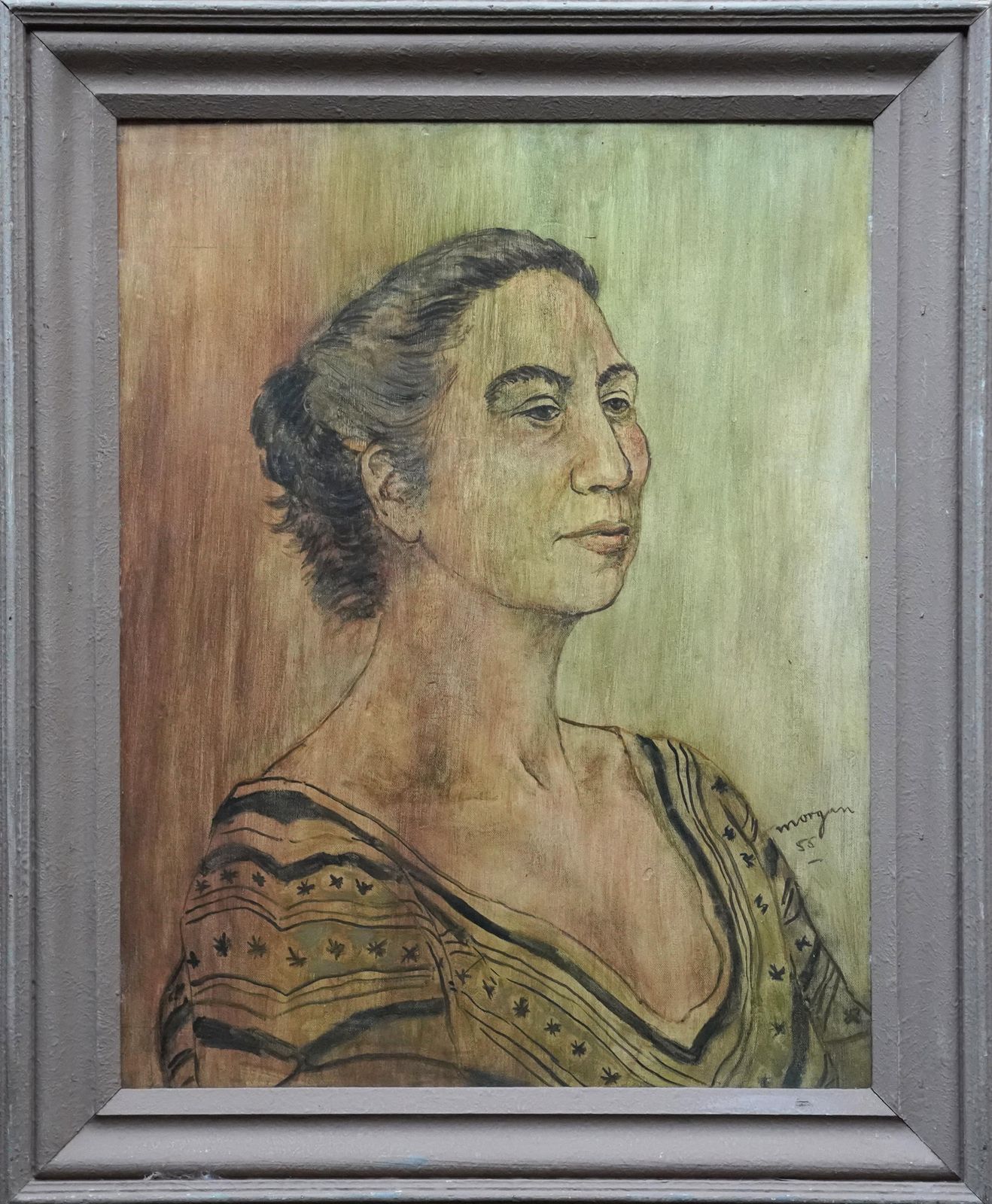 photo for sale Glyn Morganportrait Of Tana Sayers (Metana Galleani)   Post Impressionist 50's Oil Painting1955