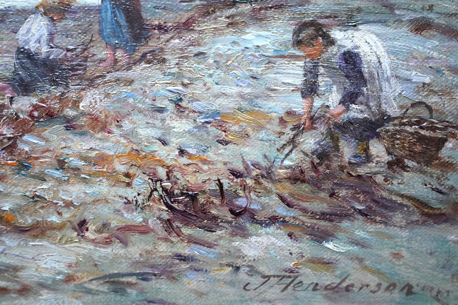 photo furniture Joseph Hendersoncoastal Seascape With Children   Scottish Victorian Figurative Art Oil Paintingcirca 1880
