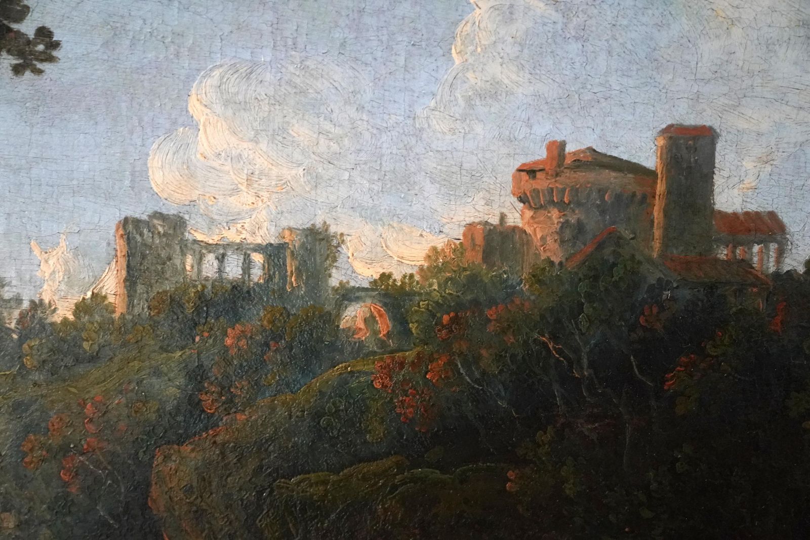 Capriccio Tivoli Landscape   British 18th Century Old Master Art Oil Paintingcirca 1770 photo vintage