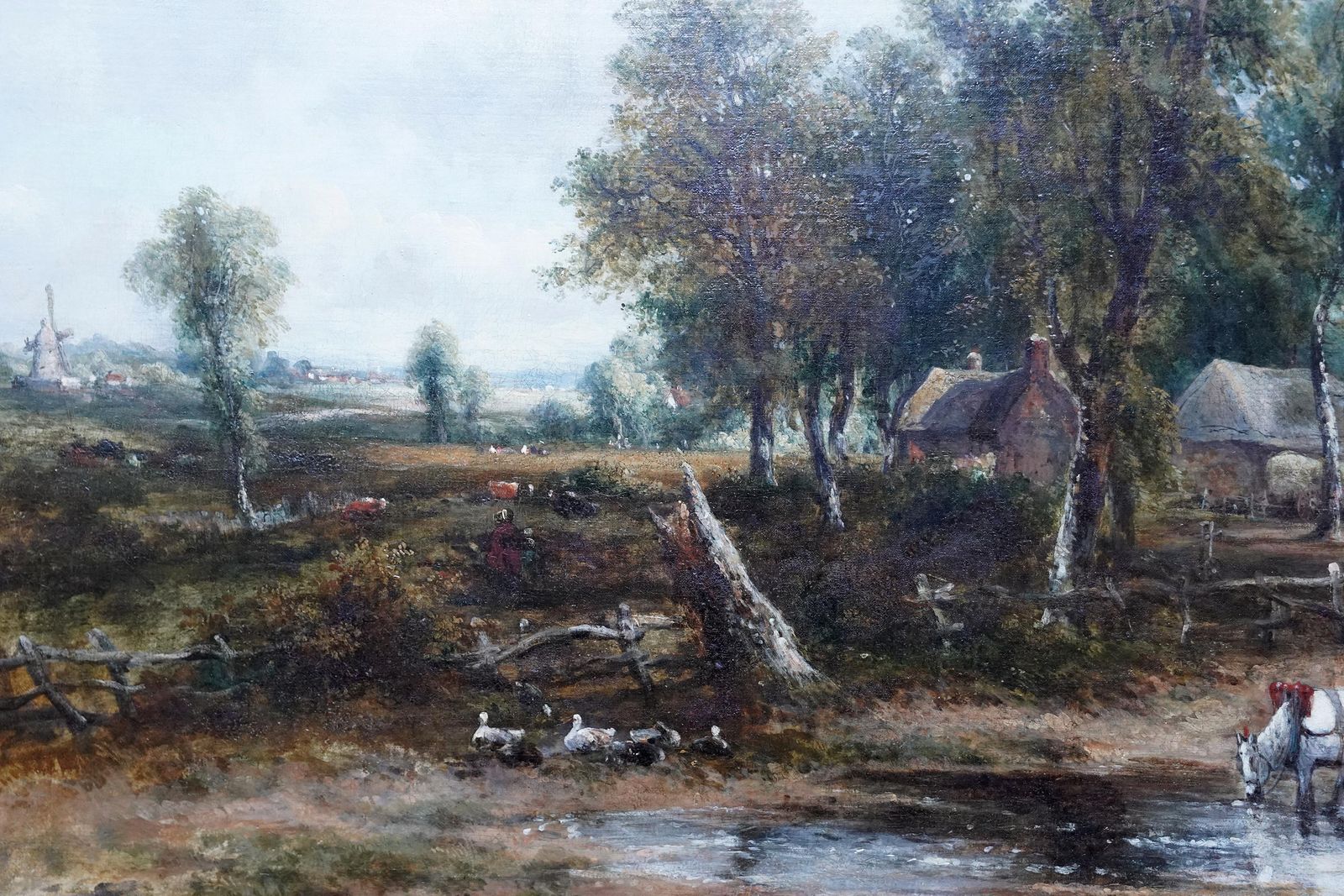 Frederick Waters Wattslandscape With Carthorses Watering   British Victorian Art Oil Paintingcirca 1850 photo buy
