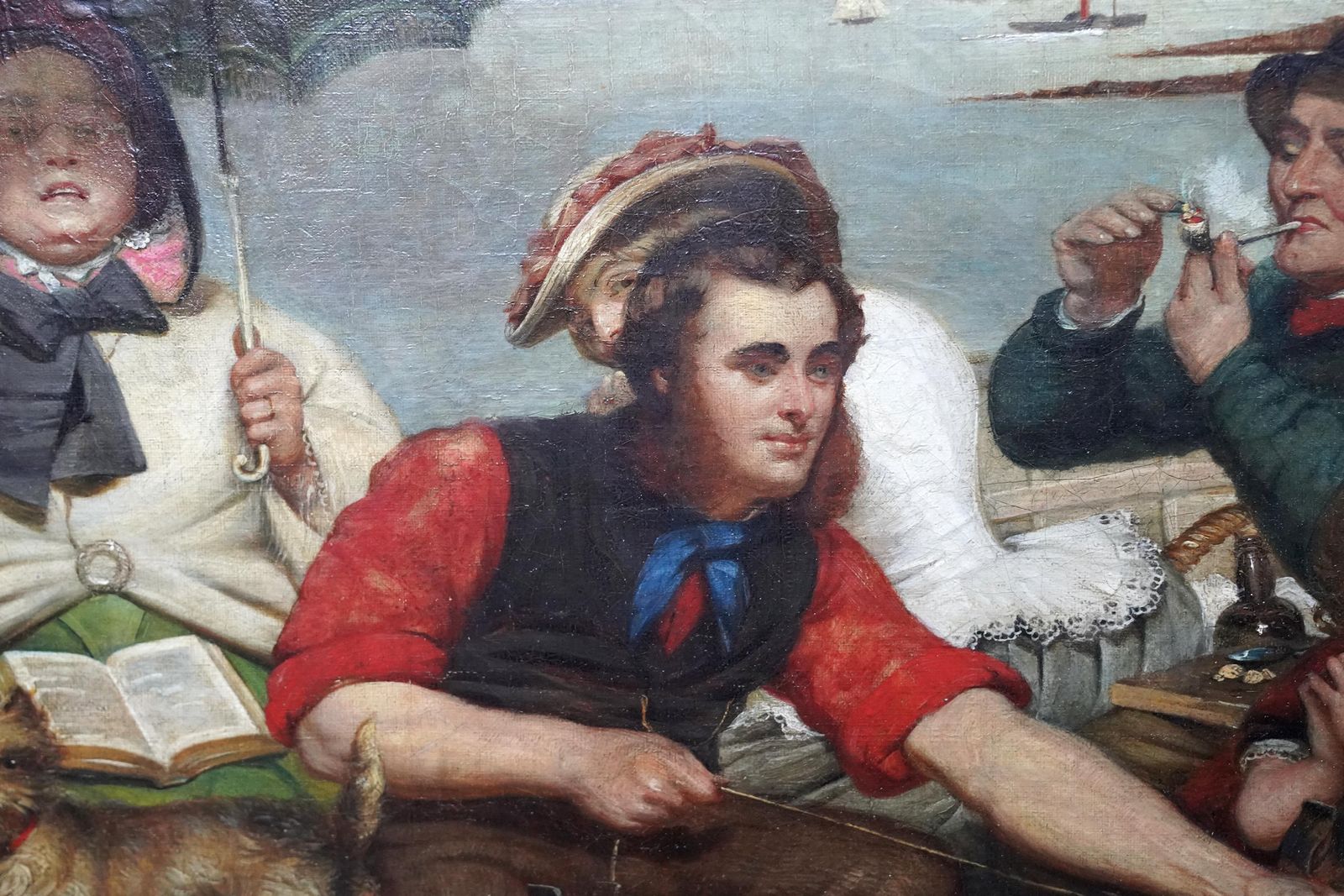 The Boating Party   British Victorian Figurative Landscape Art Oil Paintingcirca 1845 photo Art