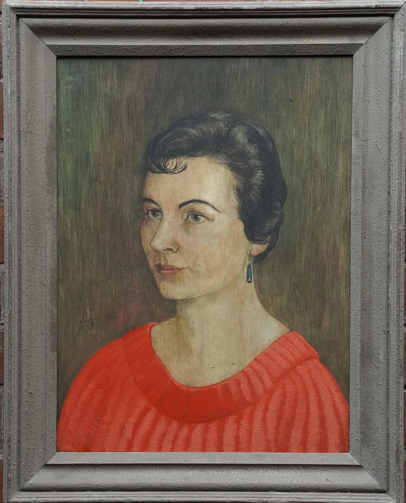 Glyn Morgan Portrait Of Miss Betty Macmillan   Welsh Post Impressionist Art 50s Oil Painting1956