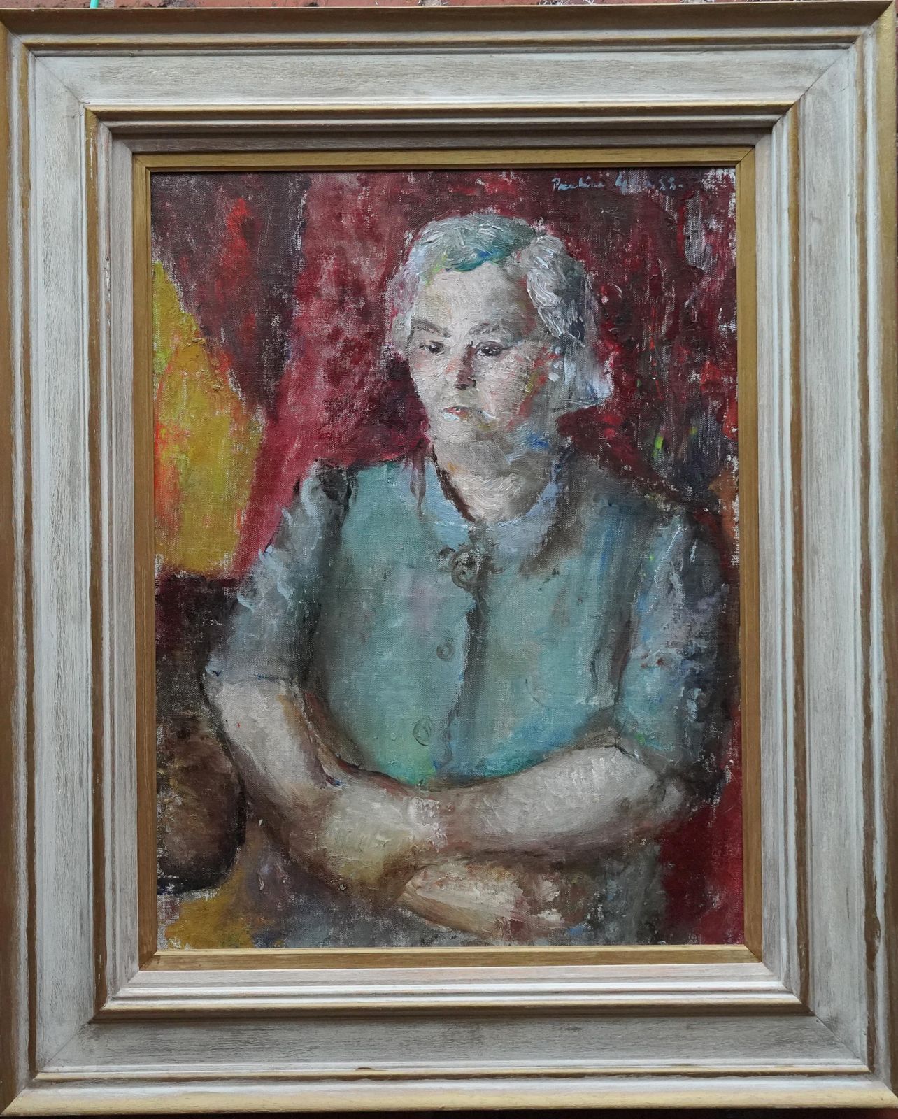 Art Pauline Glassportrait Of A Lady   British Post Impressionist Exh 1950's Art Oil Painting1954 photo