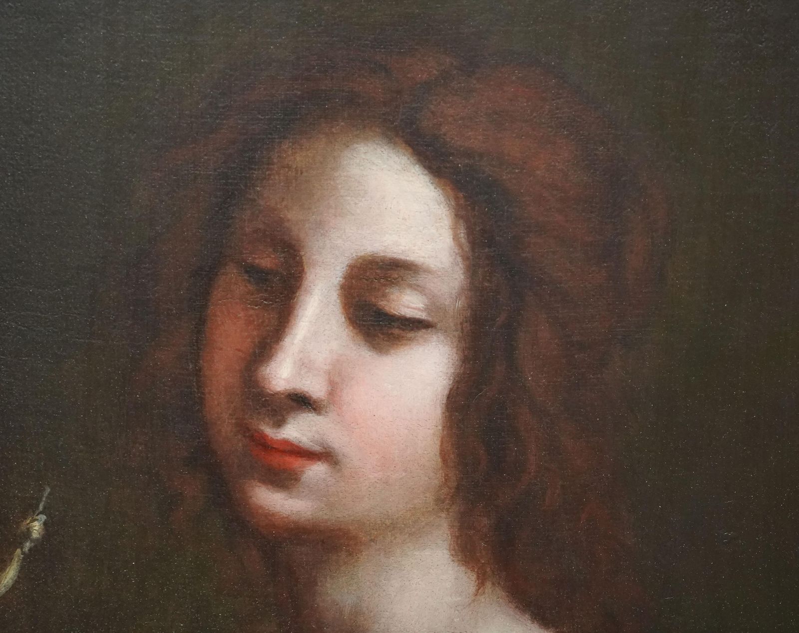 Portrait Of A Lady Holding Statuette   Italian Baroque Old Master Oil Paintingcirca 1685 photo for sale