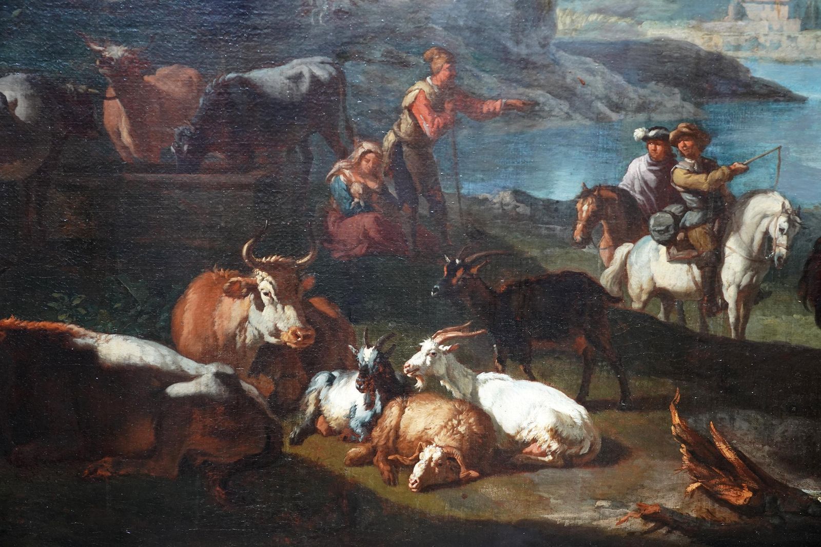 Shepherd With Animals And Riders In A Landscape   Dutch 17thc Art Oil Paintingcirca 1635 photo for sale