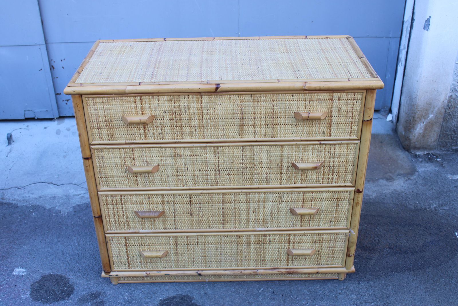 Italian Bamboo Chest Of Drawers With Drawers 1970 photo vinterior