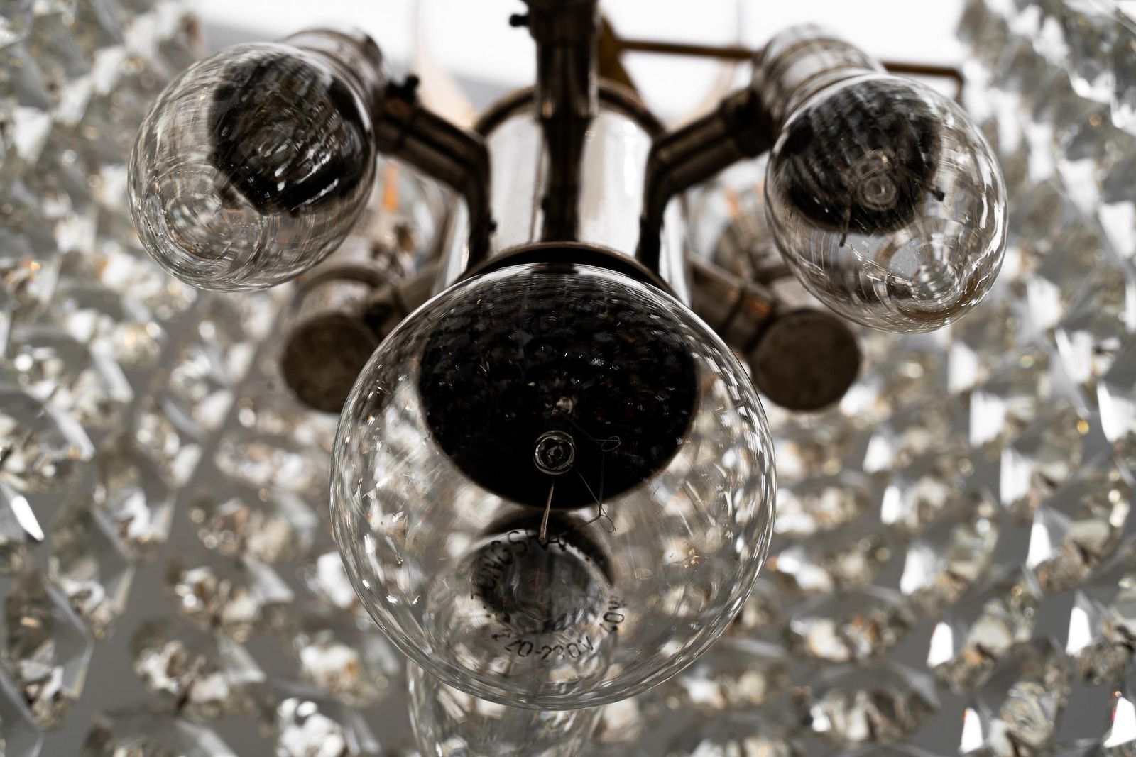 photo furniture Bakalowits Crystal And Brass Chandelier Vienna Around 1950s