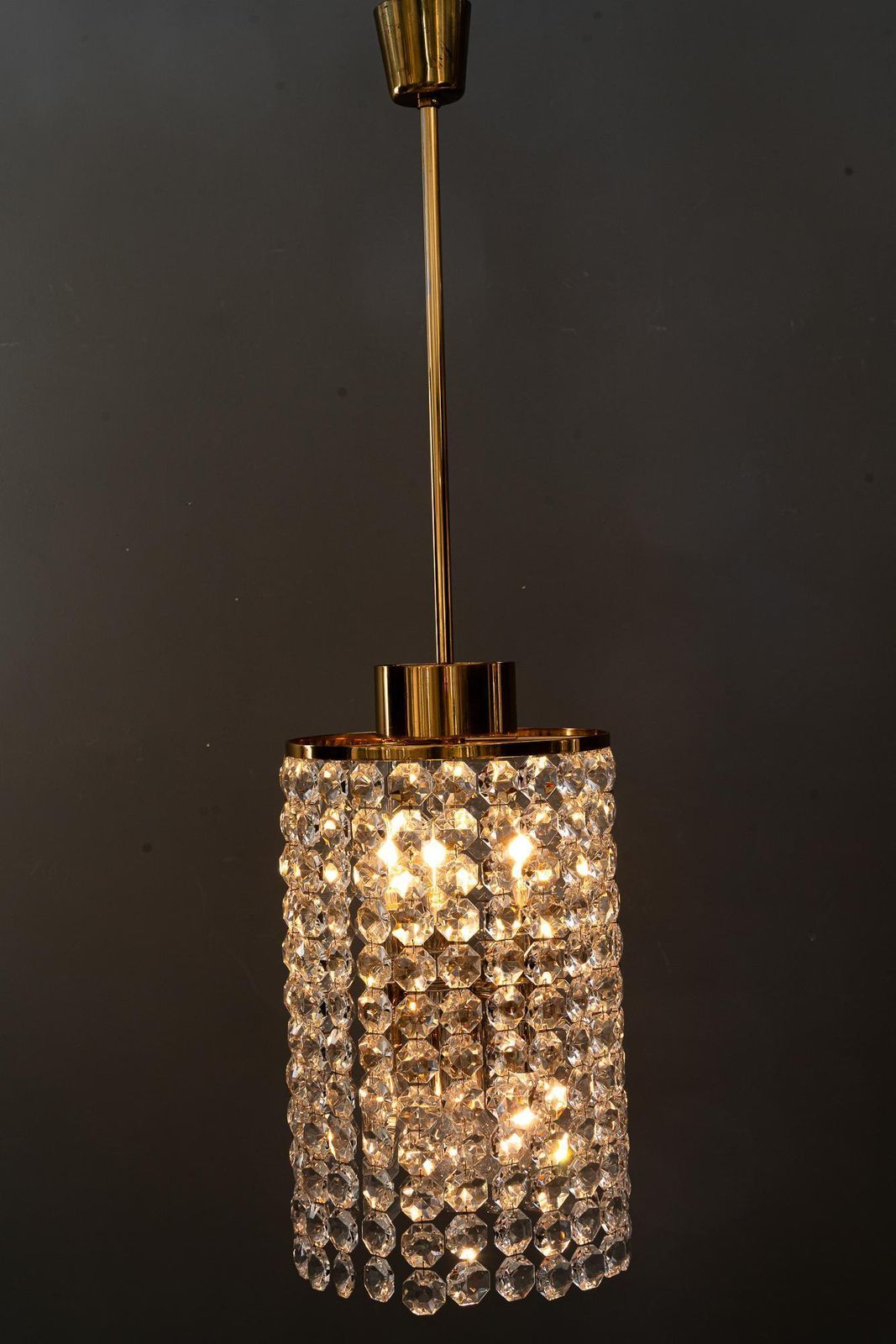 photo for sale Bakalowits Crystal And Brass Chandelier Vienna Around 1950s