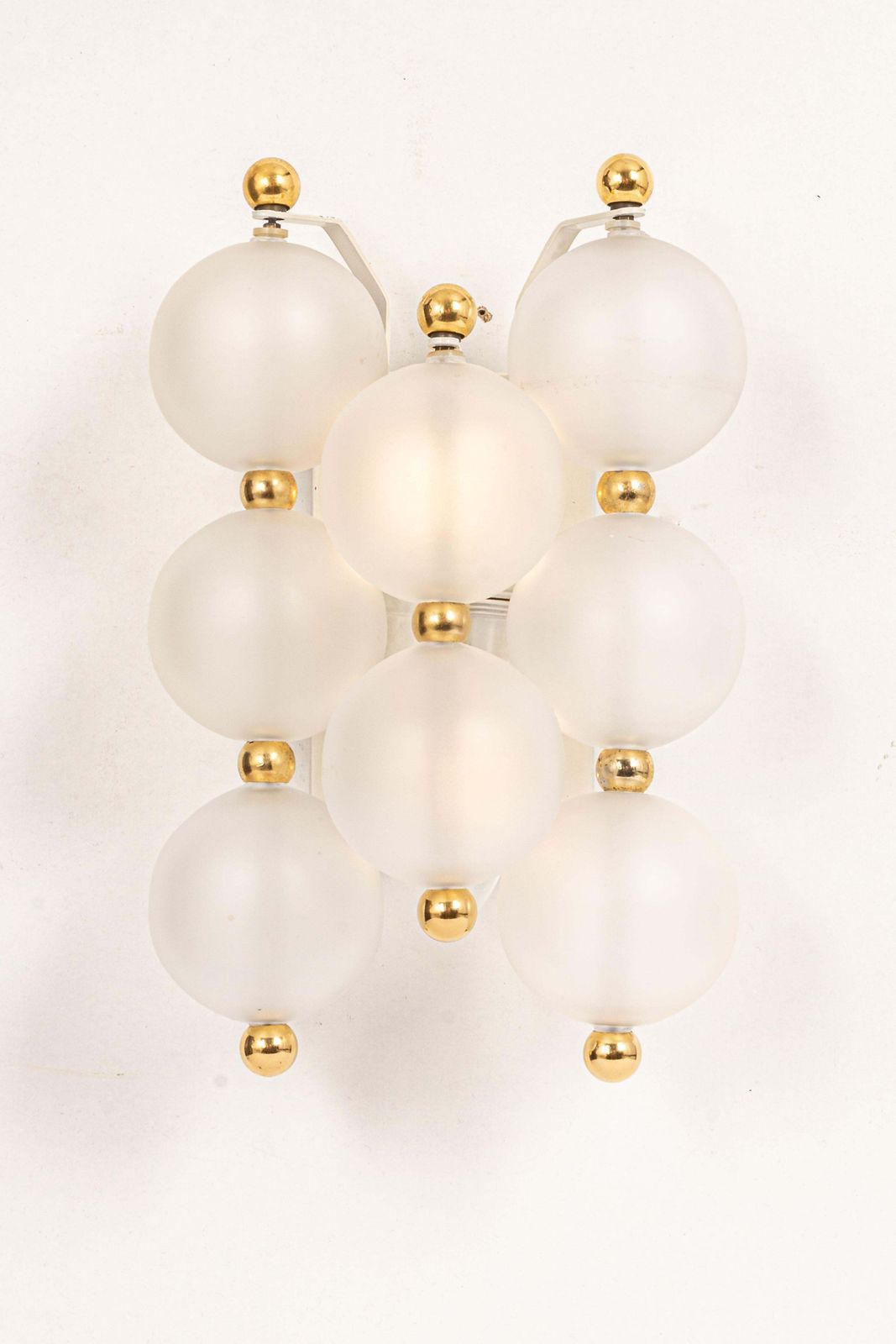 Pair Of Large Frosted Glass Wall Light By Kinkeldey, Germany, 1970s photo 1414.0