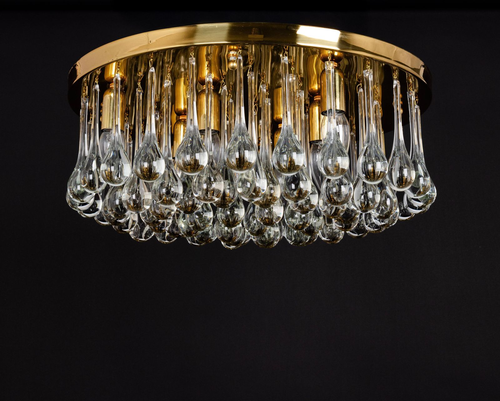 Large Murano Glass Tear Drop Chandelier By C.Palme, Germany, 1970s photo vinterior