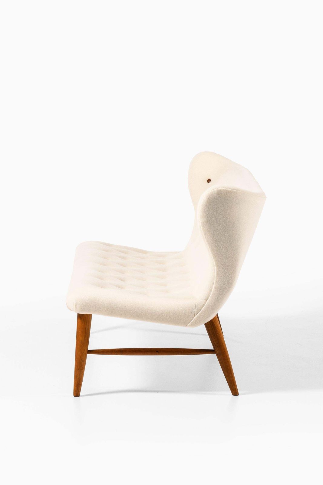 Sofa In Beech And Reupholstered In Kvadrat Fabric By Erik Bertil Karlén, 1940's photo for sale