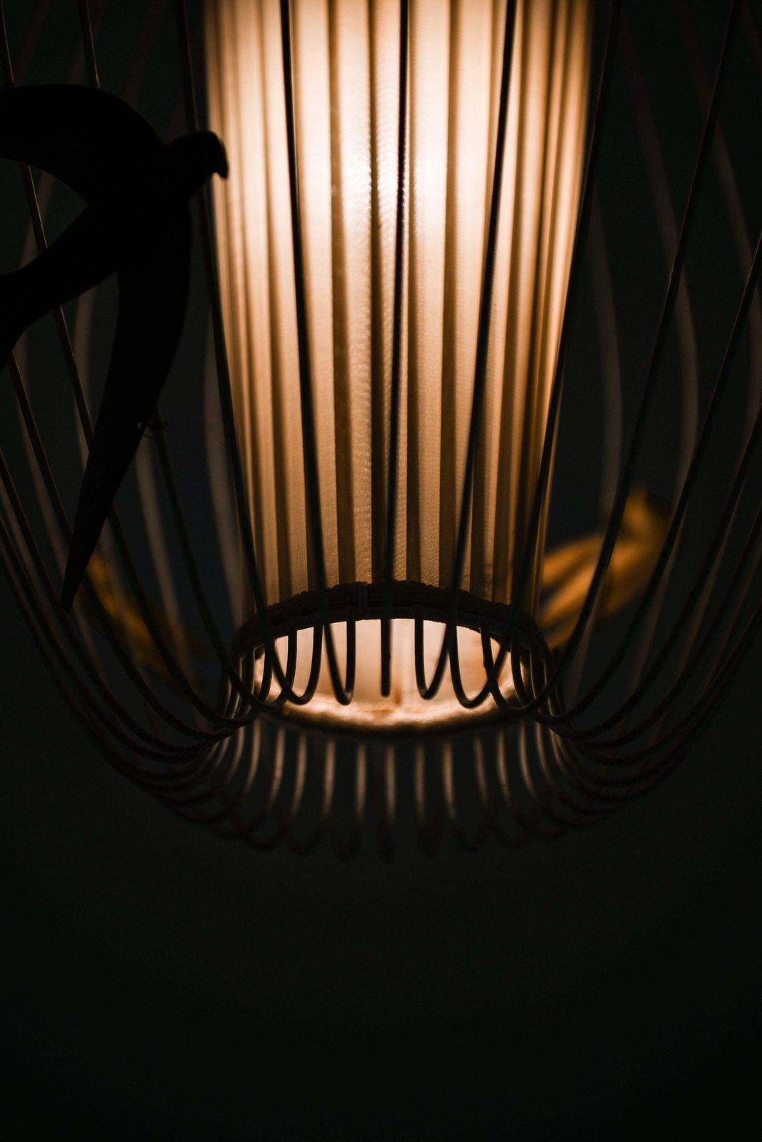 Ceiling Lamp In Cage Shaped Frame In Lacquered Metal By Hans Bergström, 1940's photo 29803.0
