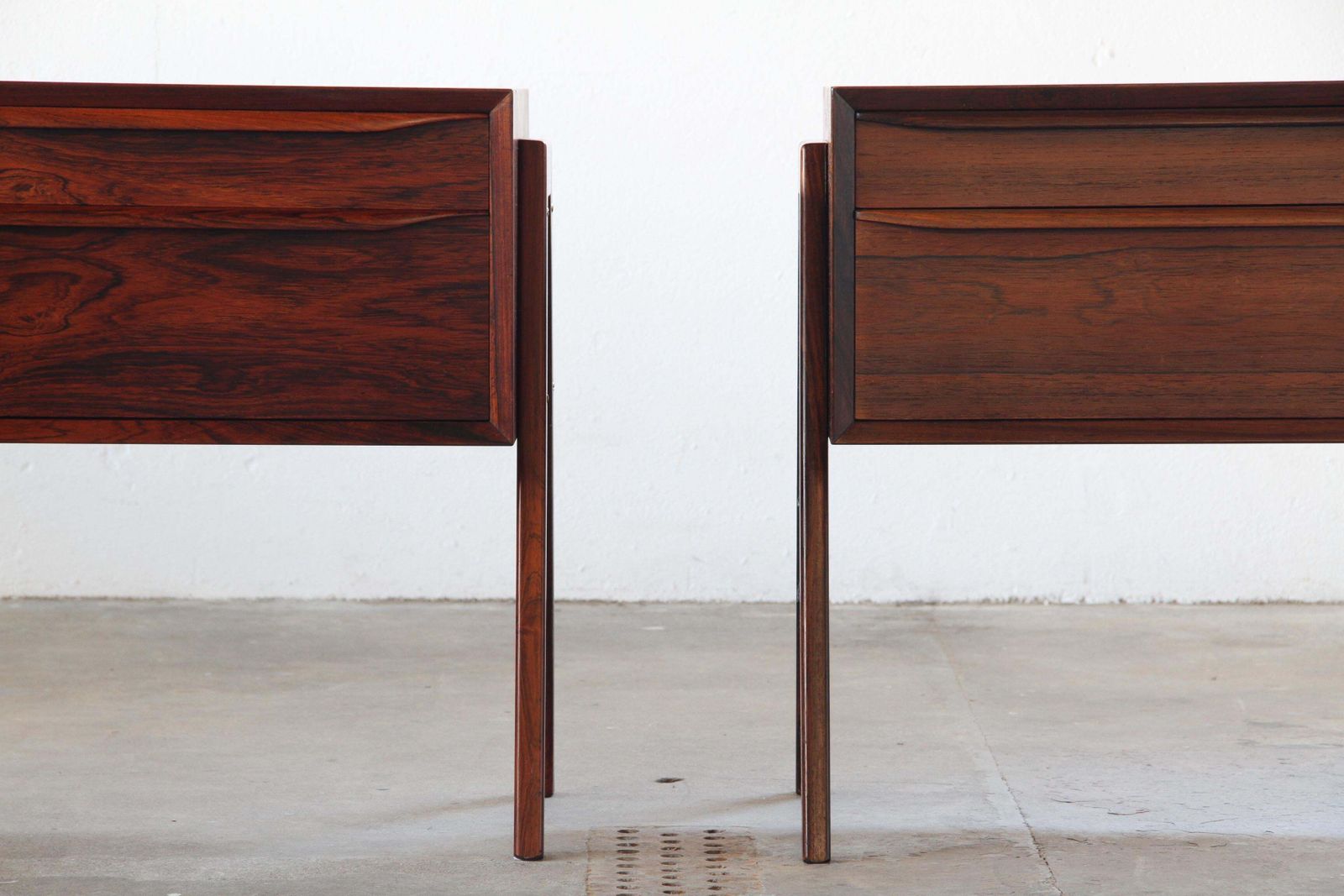 Vintage Set Of Danish Rosewood Bedside Sewing Nests Att. To Erling Torvits, 60s photo for sale