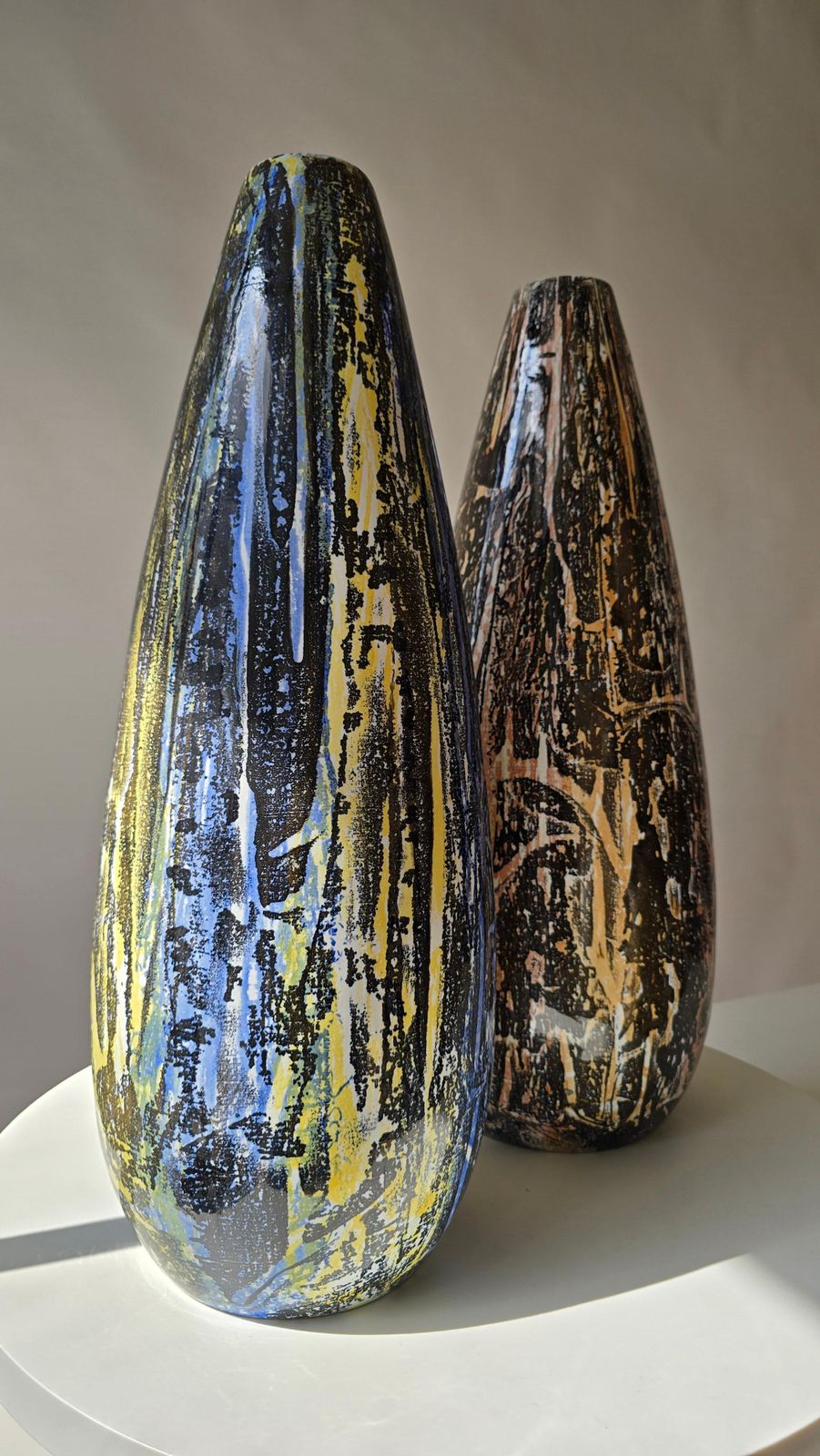 Pair Of Large Handcrafted Ceramic Vases, Yugoslavia, 1960s Mid Century Modern photo vinterior