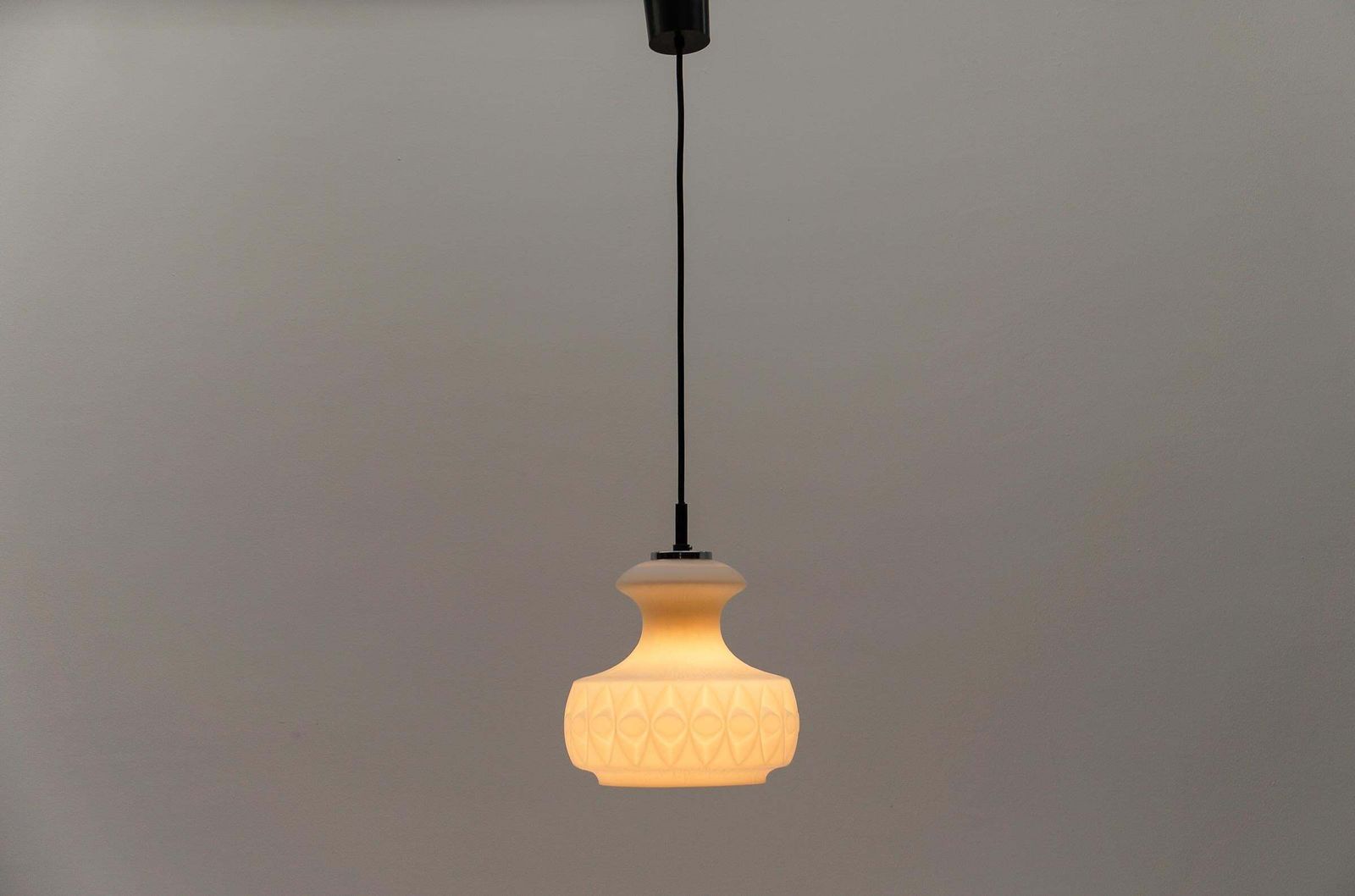 Lovely White 3d Glass Ceiling Lamp By Peill & Putzler, 1960s photo Lighting
