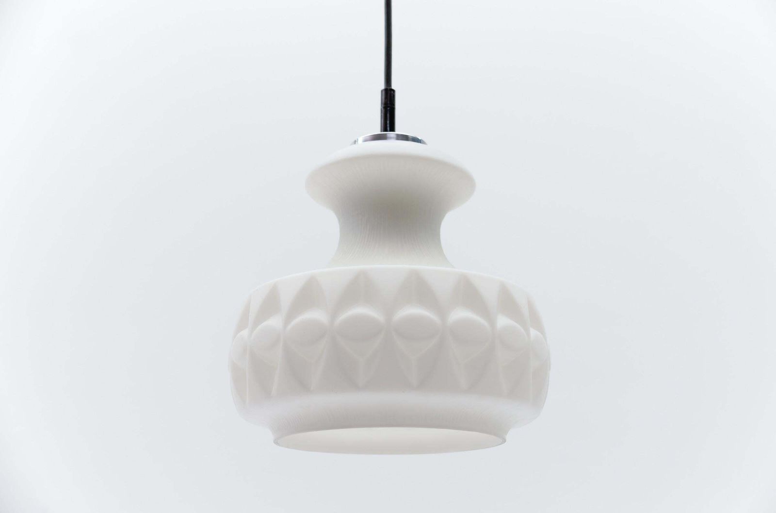 Lovely White 3d Glass Ceiling Lamp By Peill & Putzler, 1960s photo vintage