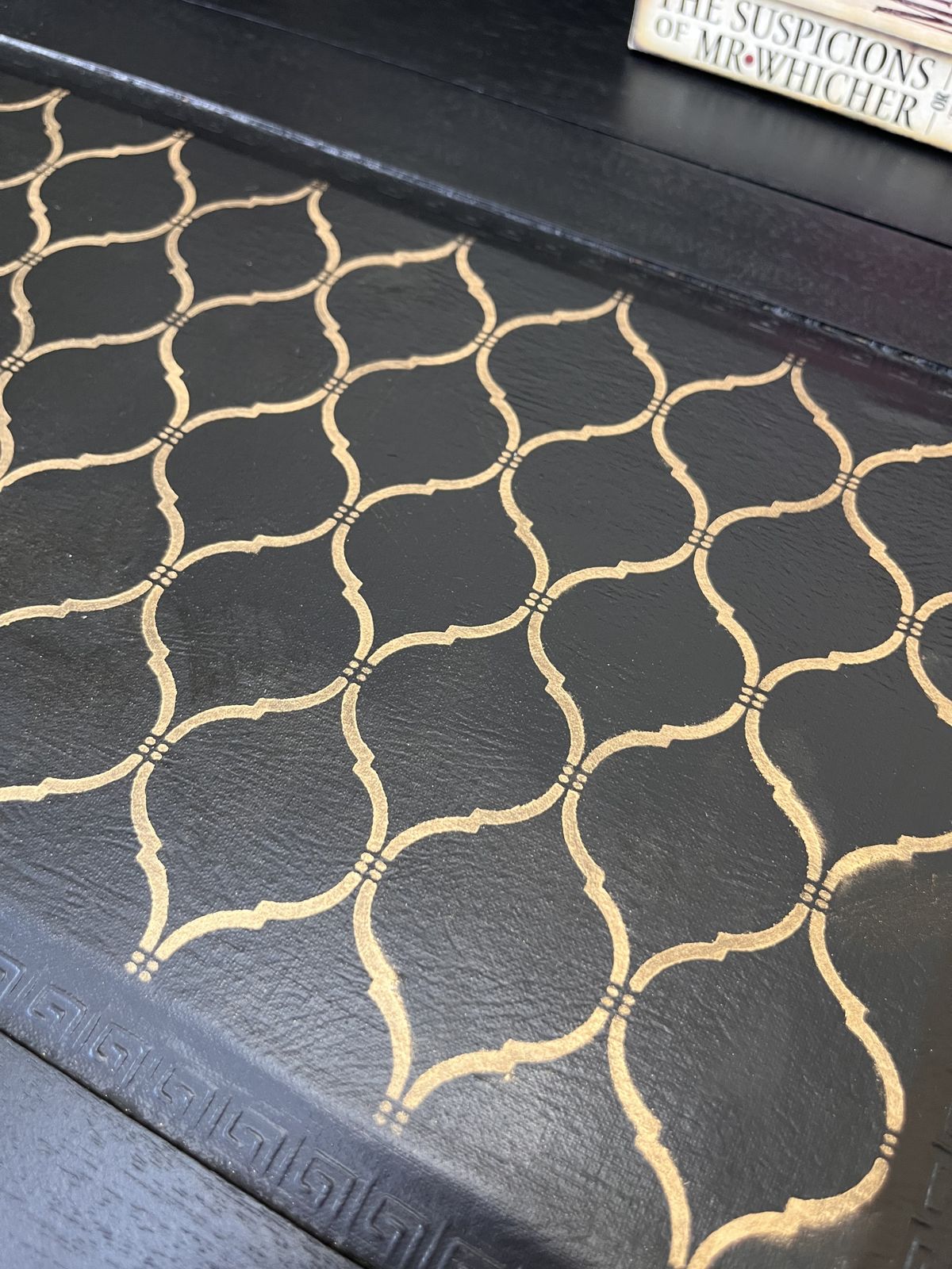 photo furniture Queen Anne Style Bureau Desk Hand Painted In Black And Gold