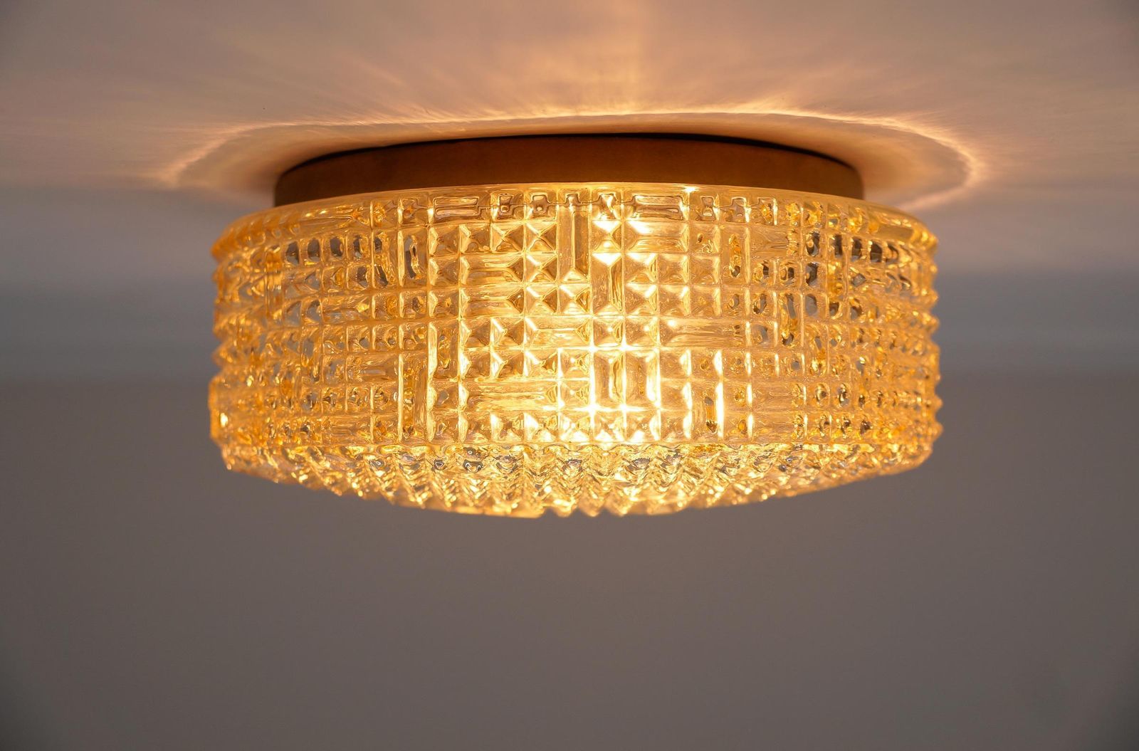 photo for sale Lovely Amber Bubble Glass Flush Mount Lamp By Helena Tynell For Limburg Boom