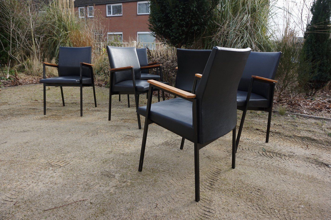Mid Century Modern Industrial Dutch Armchairs, 1960s, Set Of 6 photo 1517.0