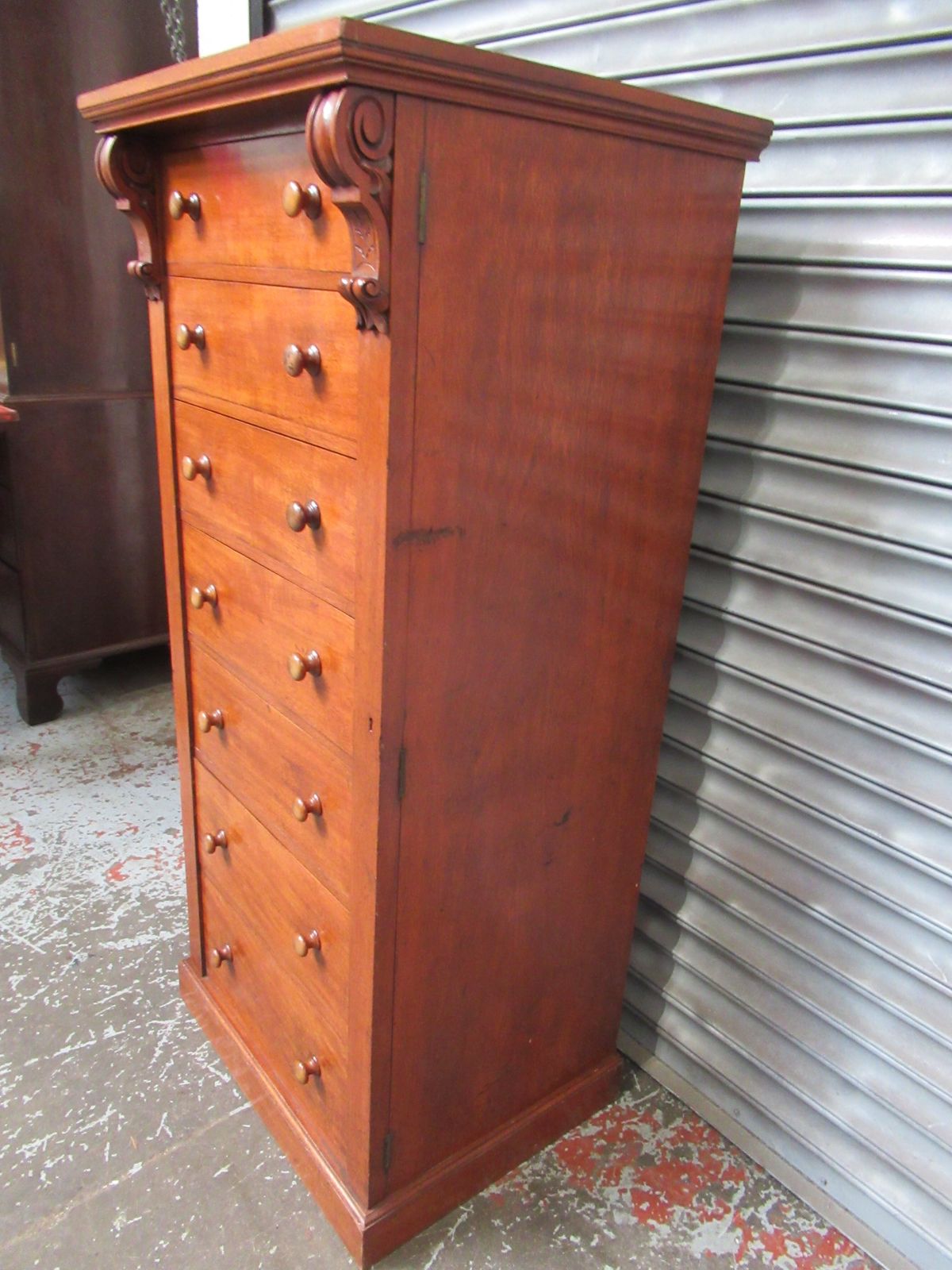 Tall Victorian Mahogany  1870s  Wellington Chest Of Drawers photo Furniture