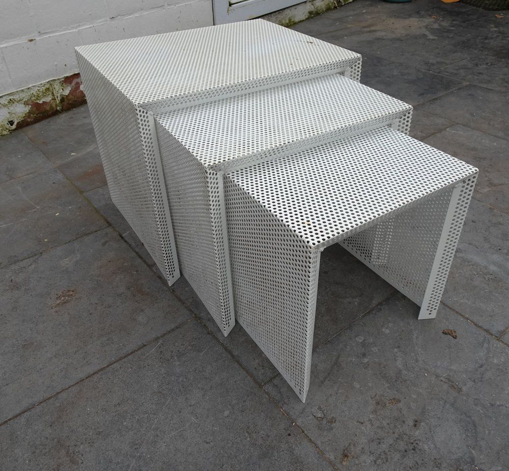 Metal Nesting Tables In The Style Of Mathieu Mategot, 1960s, Set Of 3 photo furniture