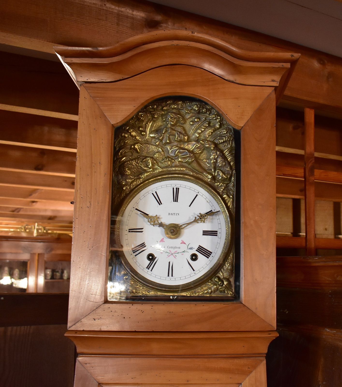 Parquet Clock Louis Philippe Cherry 19th Century photo furniture