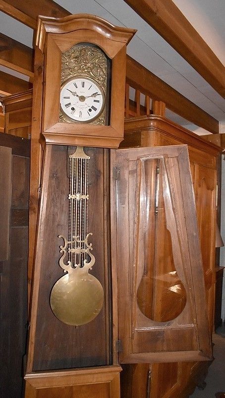 Parquet Clock Louis Philippe Cherry 19th Century photo 2768.64
