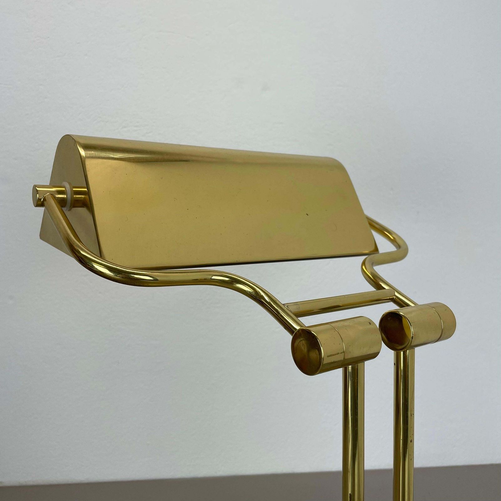 photo buy Modernist Travertine And Brass Table Light By Hillebrand Leuchten, Germany, 1980