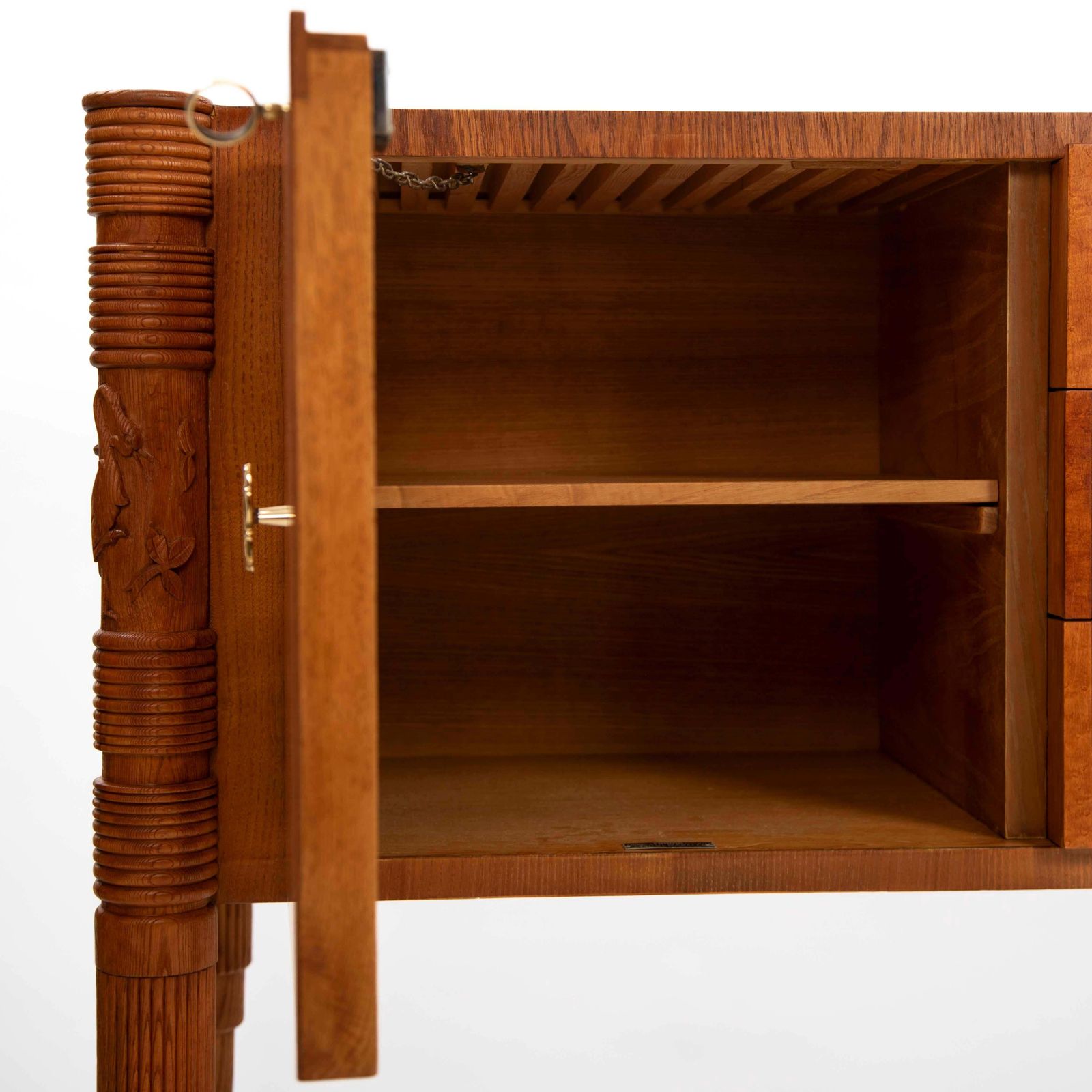 Furniture Italian Artistic Oak Sideboard With Naturalistic Carvings By Pierluigi Colli 40s photo
