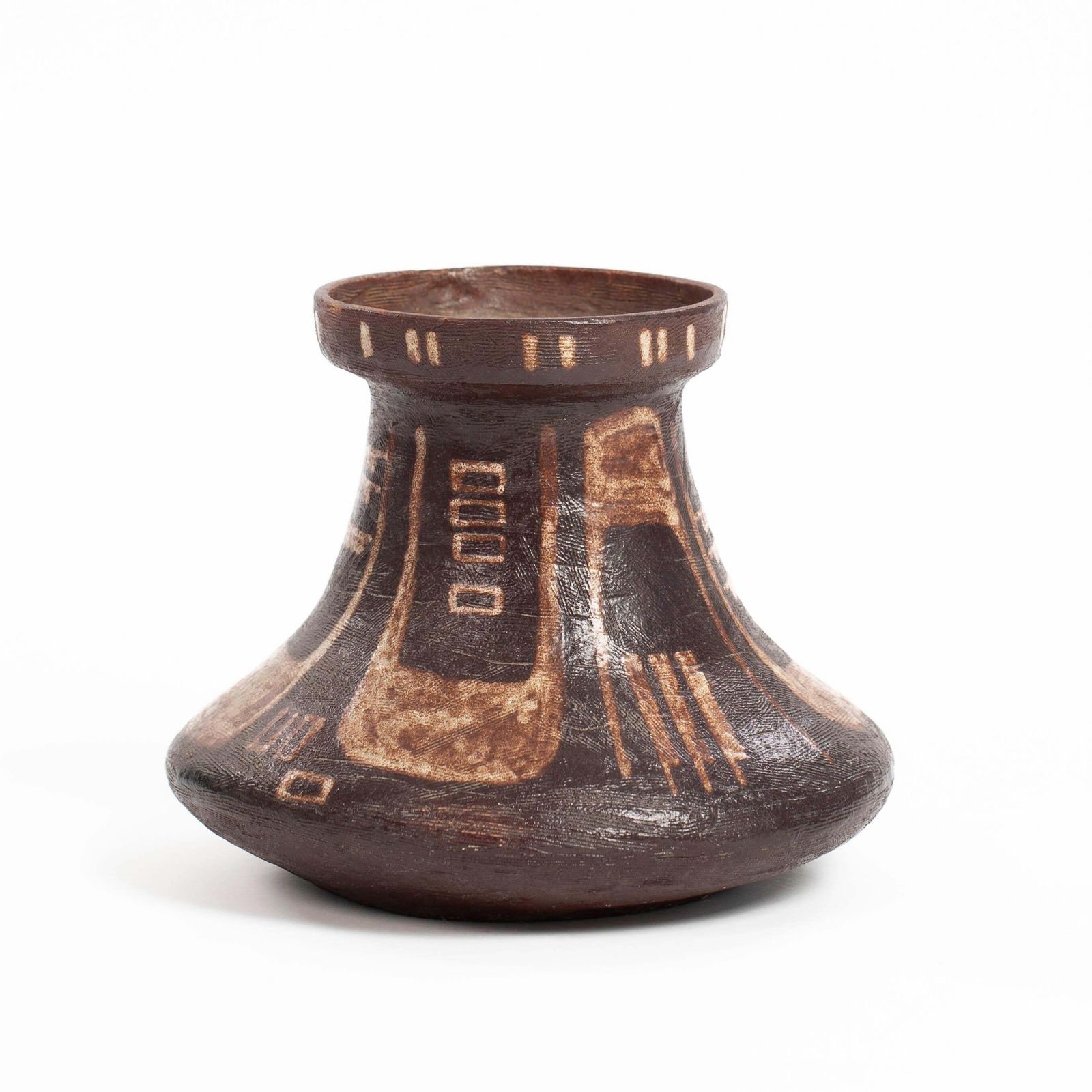 Italian Mid Century Ceramic Vase In Etruscan Style In By Mariano Pieroni 1950s photo Home Decor
