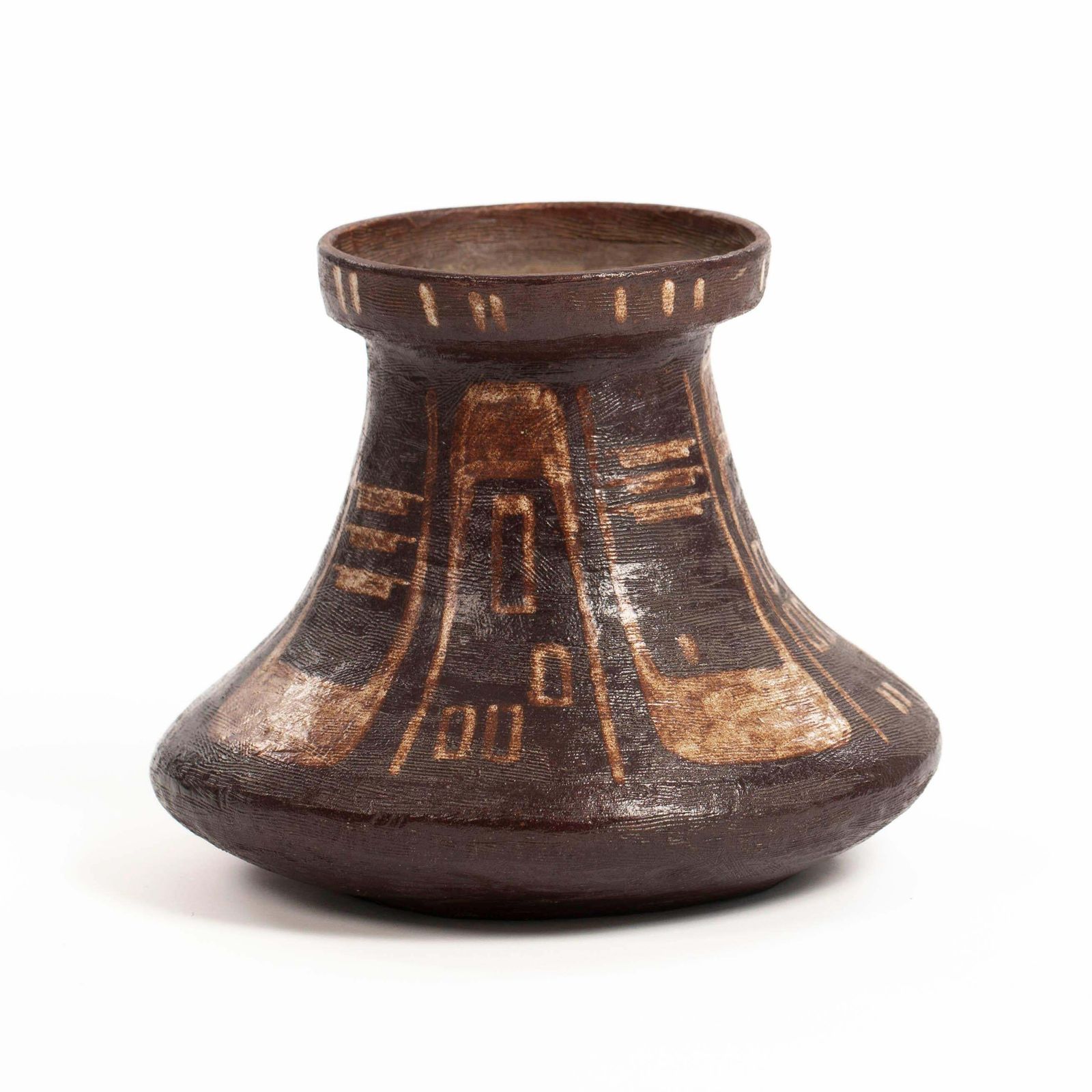 Italian Mid Century Ceramic Vase In Etruscan Style In By Mariano Pieroni 1950s photo buy