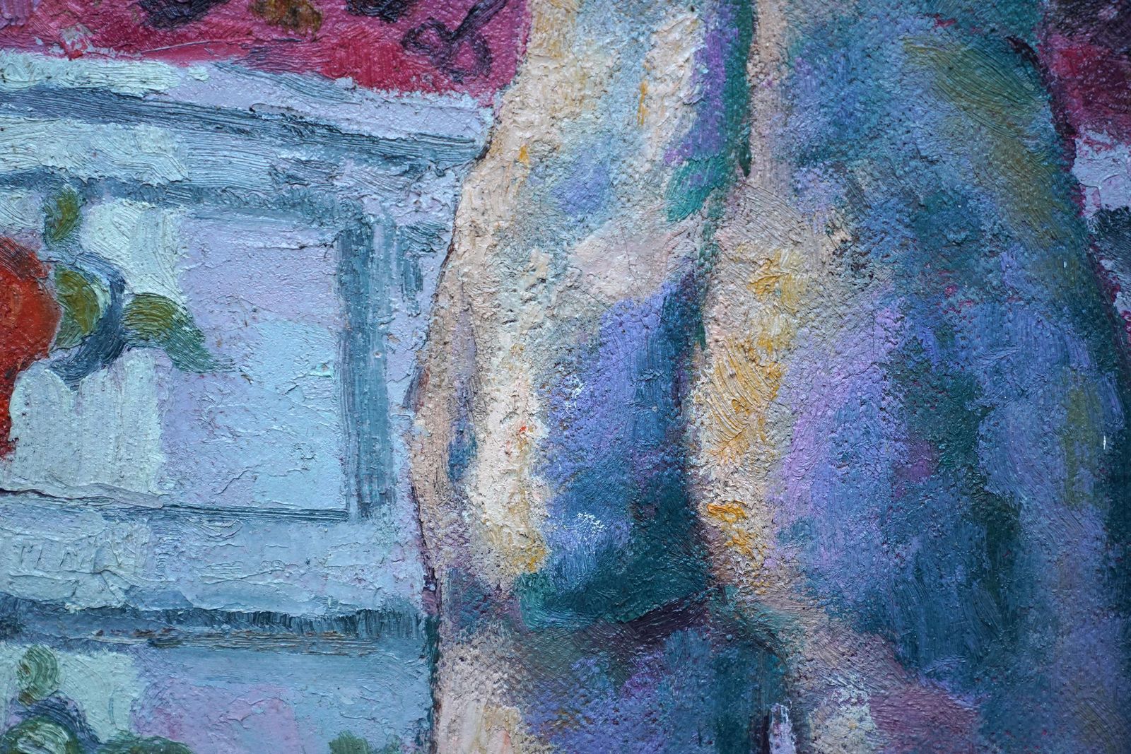Glyn Morganboy Dressing   Welsh Post Impressionist 1949 Art Oil Painting Nude In Interior1949 photo Art