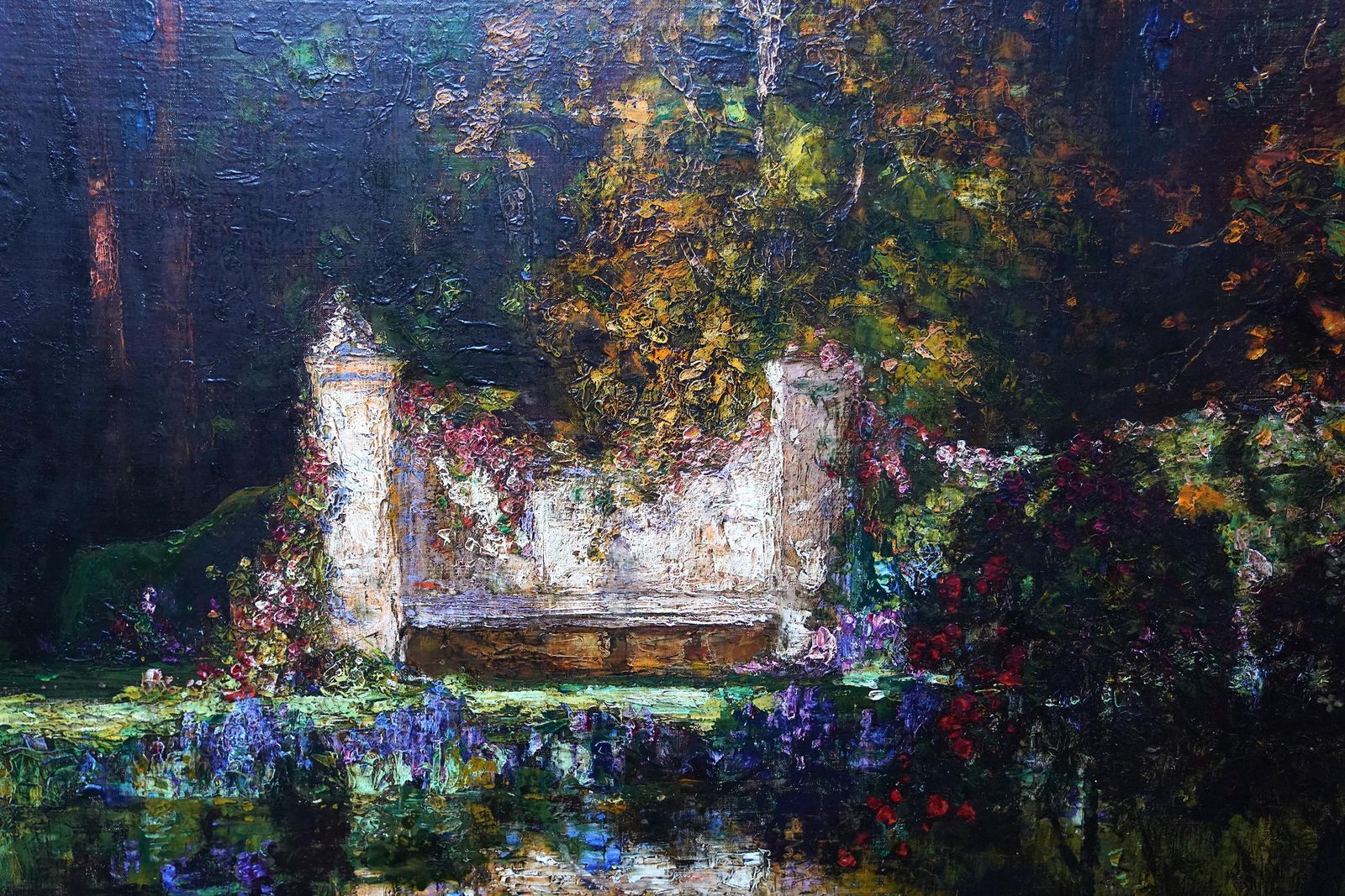 Tom Mostyngarden Landscape With Pool   British 1920's Impressionist Art Oil Paintingcirca 1920 photo 18000.0
