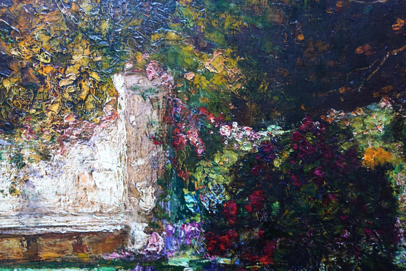 Tom Mostyngarden Landscape With Pool   British 1920's Impressionist Art Oil Paintingcirca 1920 photo vinterior