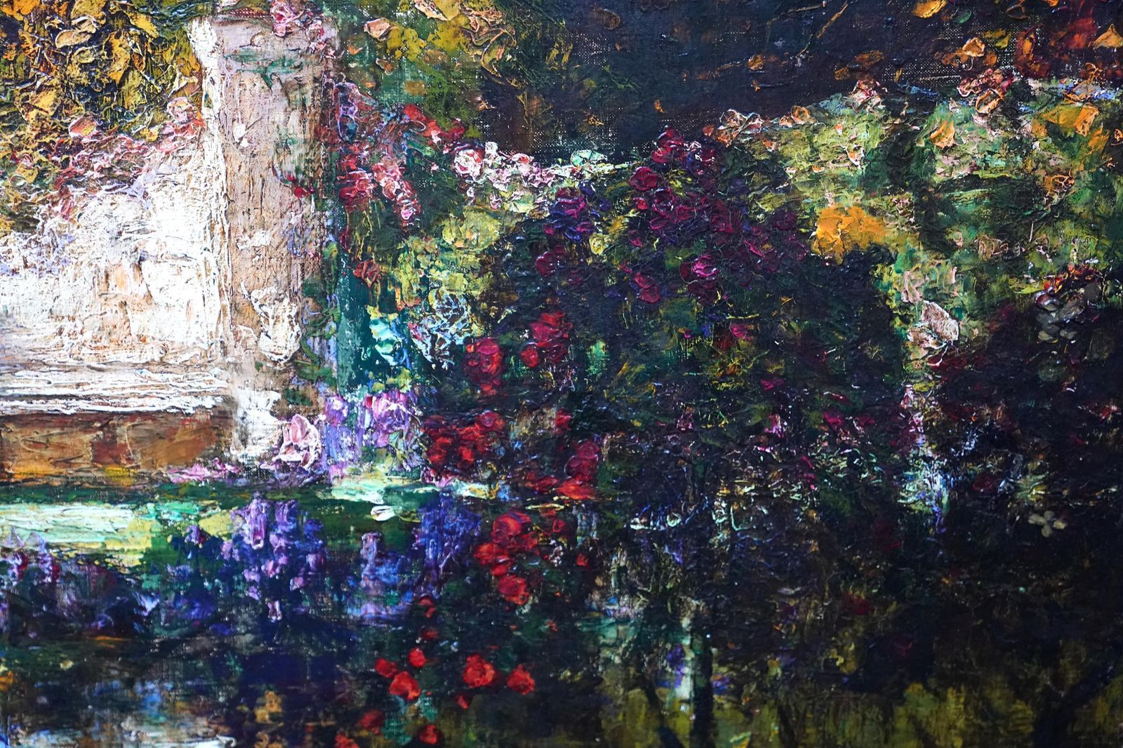 Tom Mostyngarden Landscape With Pool   British 1920's Impressionist Art Oil Paintingcirca 1920 photo vintage