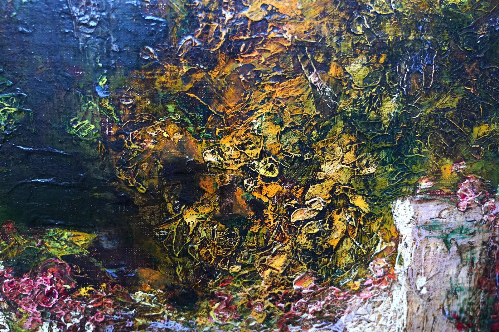 photo for sale Tom Mostyngarden Landscape With Pool   British 1920's Impressionist Art Oil Paintingcirca 1920