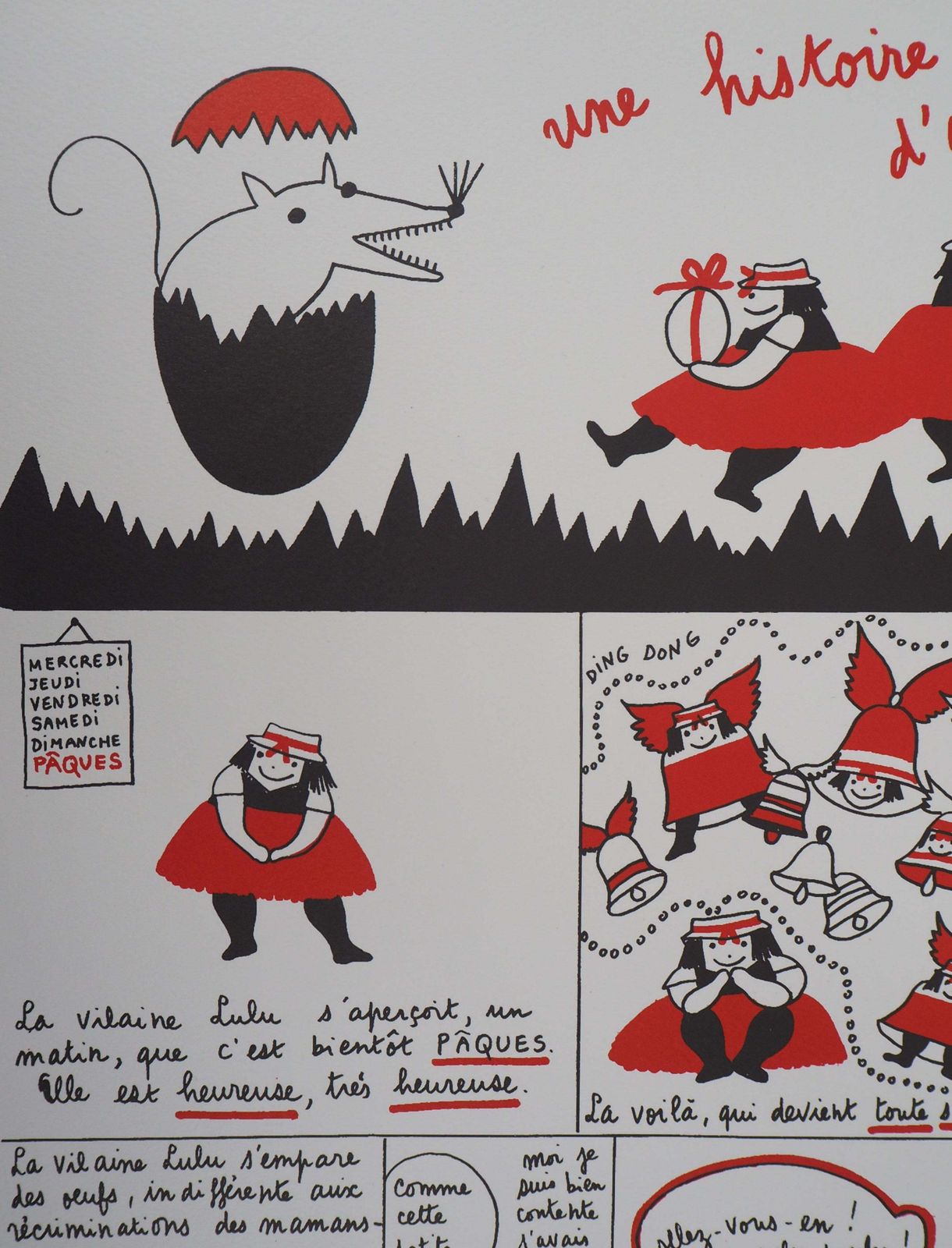Yves Saint Laurentla Vilaine Lulu At Easter Time (Eggs And Bells)   Lithograph1985 photo furniture