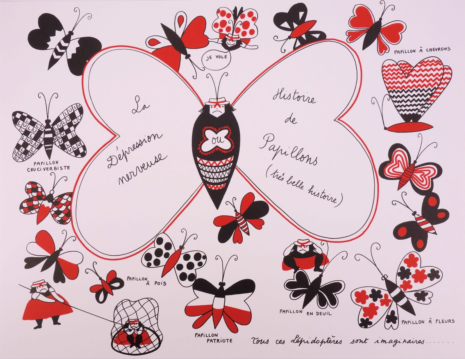 Yves Saint Laurentla Vilaine Lulu With Butterflies   Lithograph1985